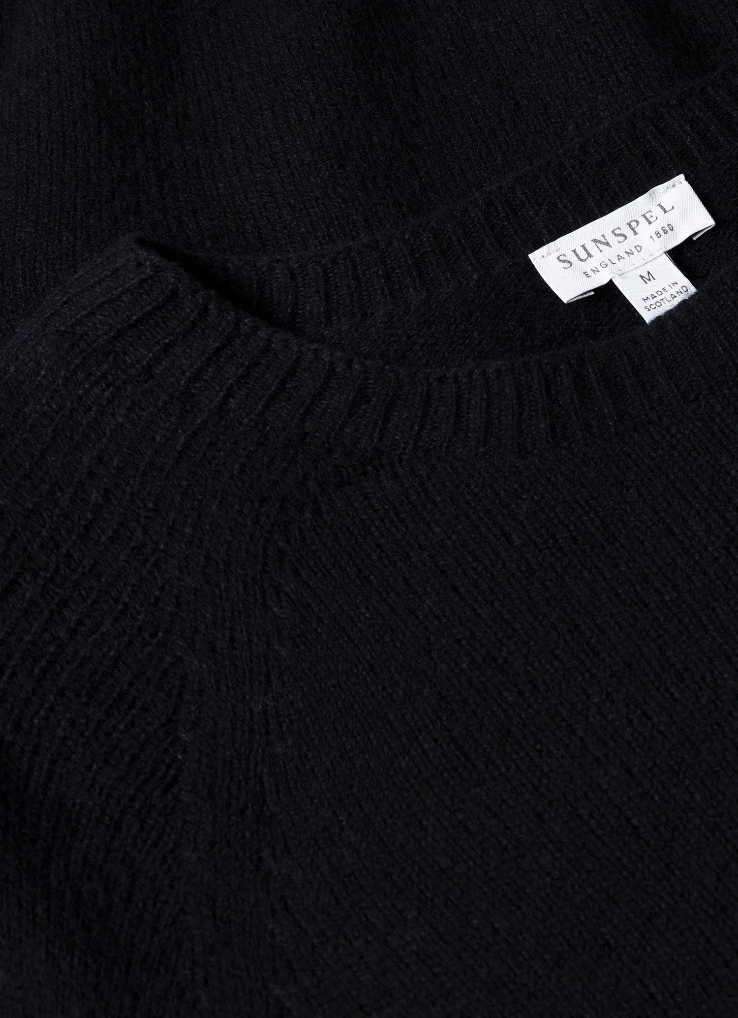 Surface Pilling Resistant Men's Lambswool Crew Neck Jumper in Dark Navy Mouline