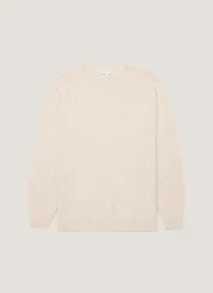 Men's Lambswool Crew Neck Jumper in Oatmeal Melange Trendy pick