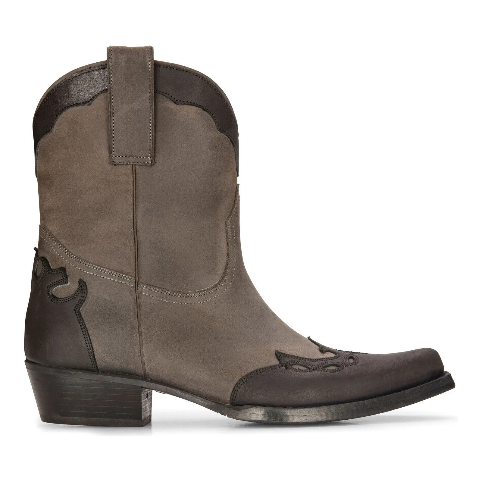 Korean Fit Men's Leather Western Boots Black Cuban Cowboy Winklepickers Classic Pointed