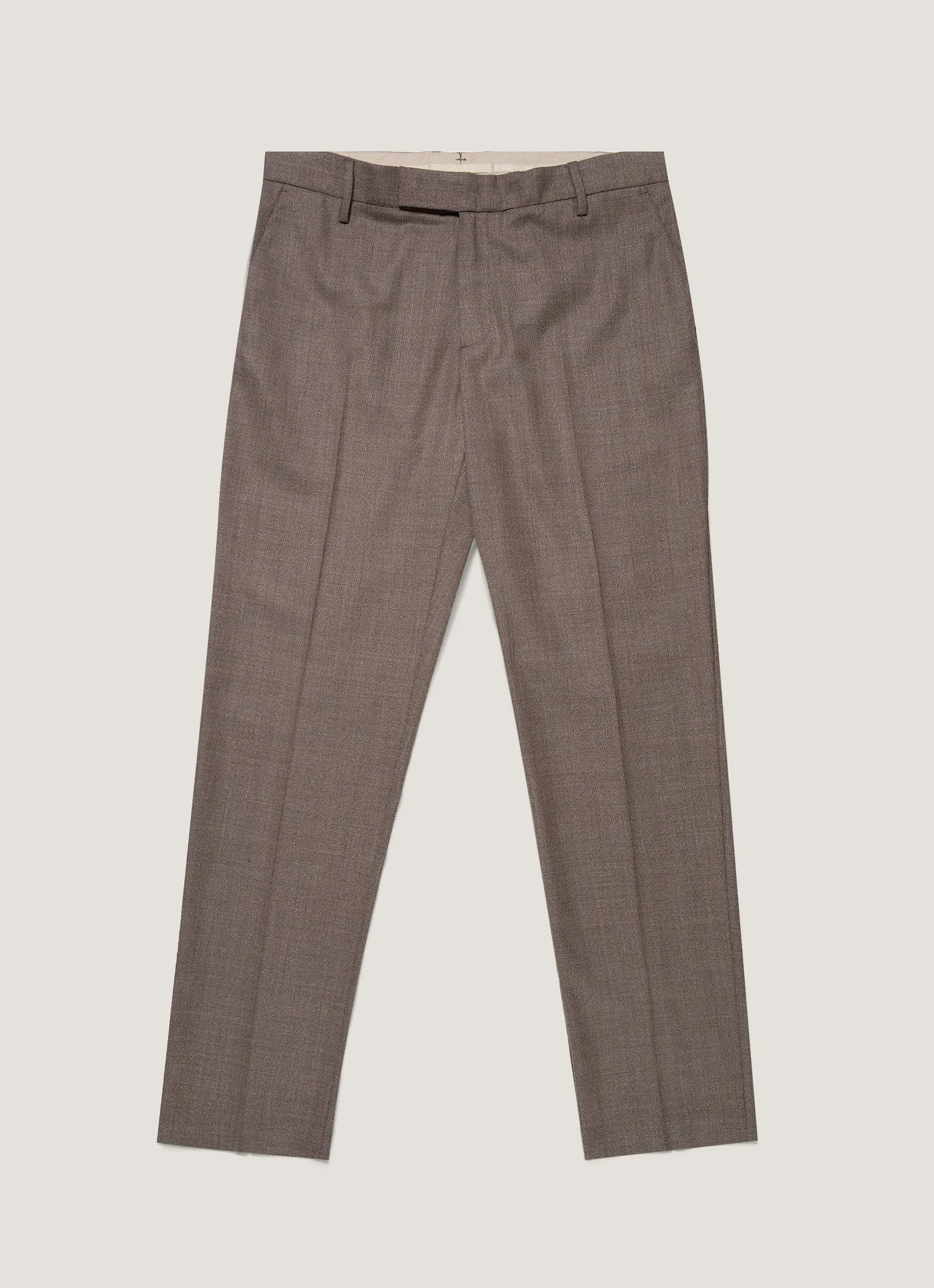 Men's Lightweight Travel Wool Trouser in Light Coffee Melange Rugged Wear