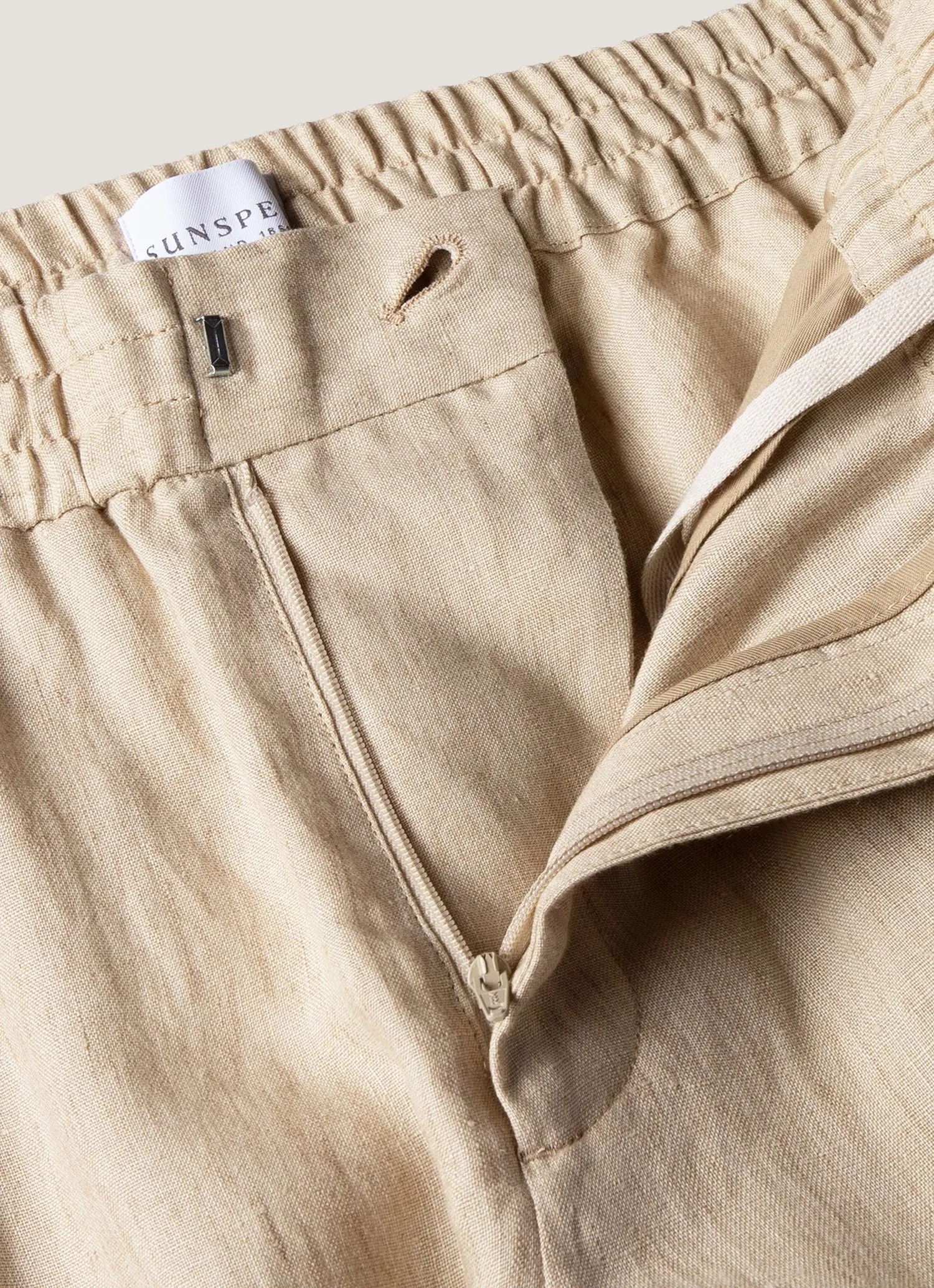 Cozy Style Men's Linen Drawstring Trouser in Light Sand