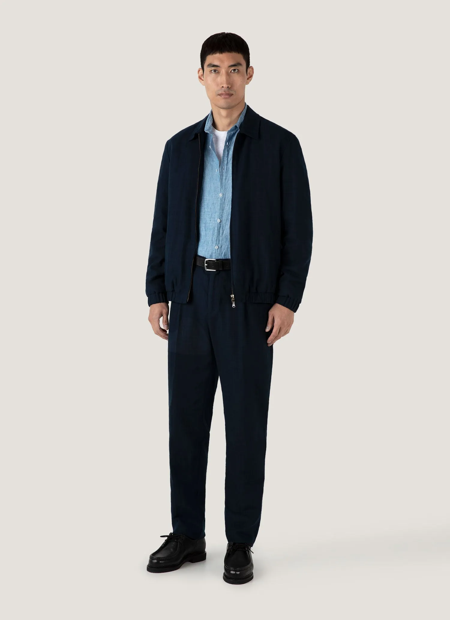 Men's Linen Shirt in Como Blue Quick-Drying Shirt