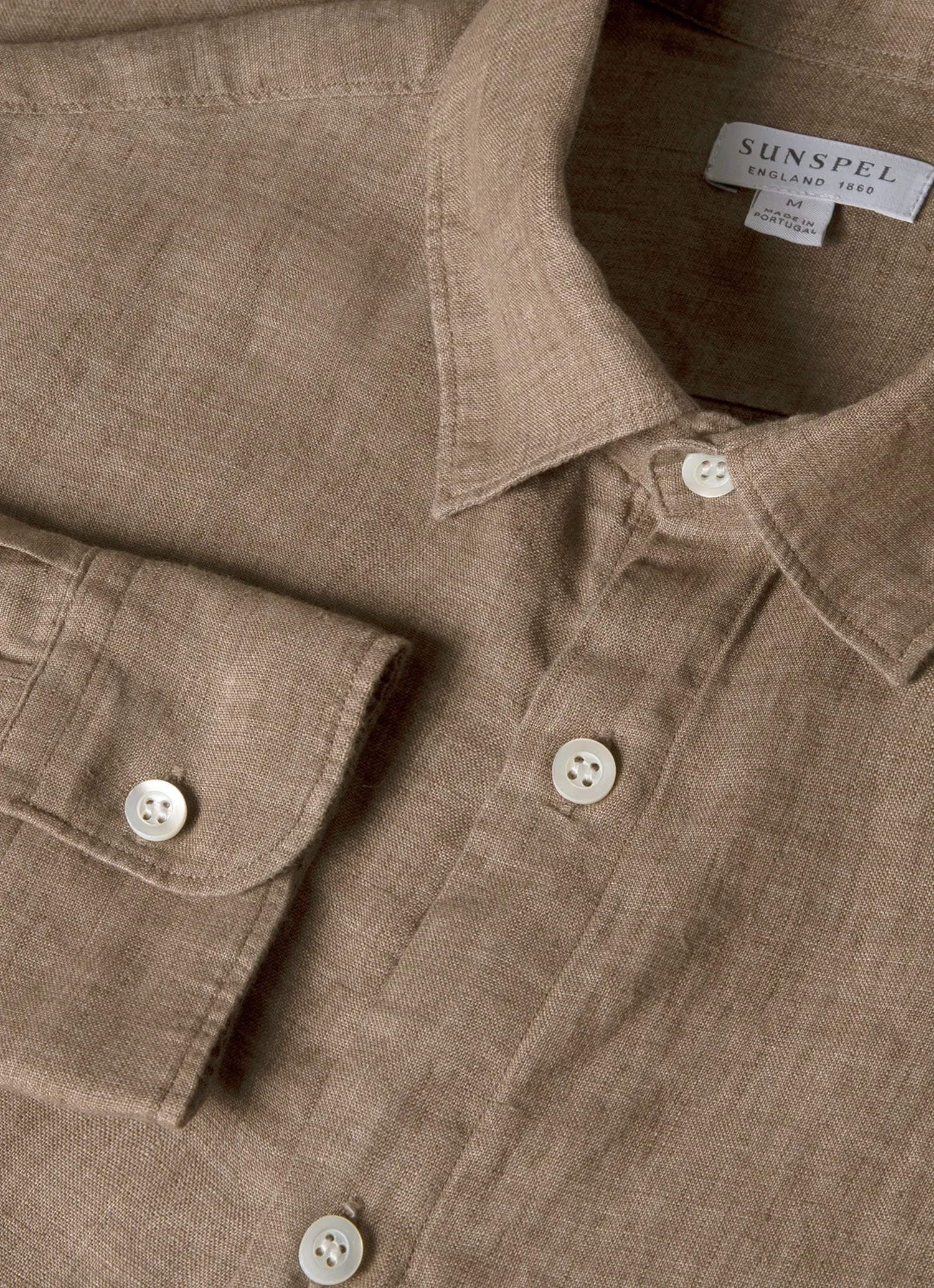Sleeveless Men's Linen Shirt in Dune