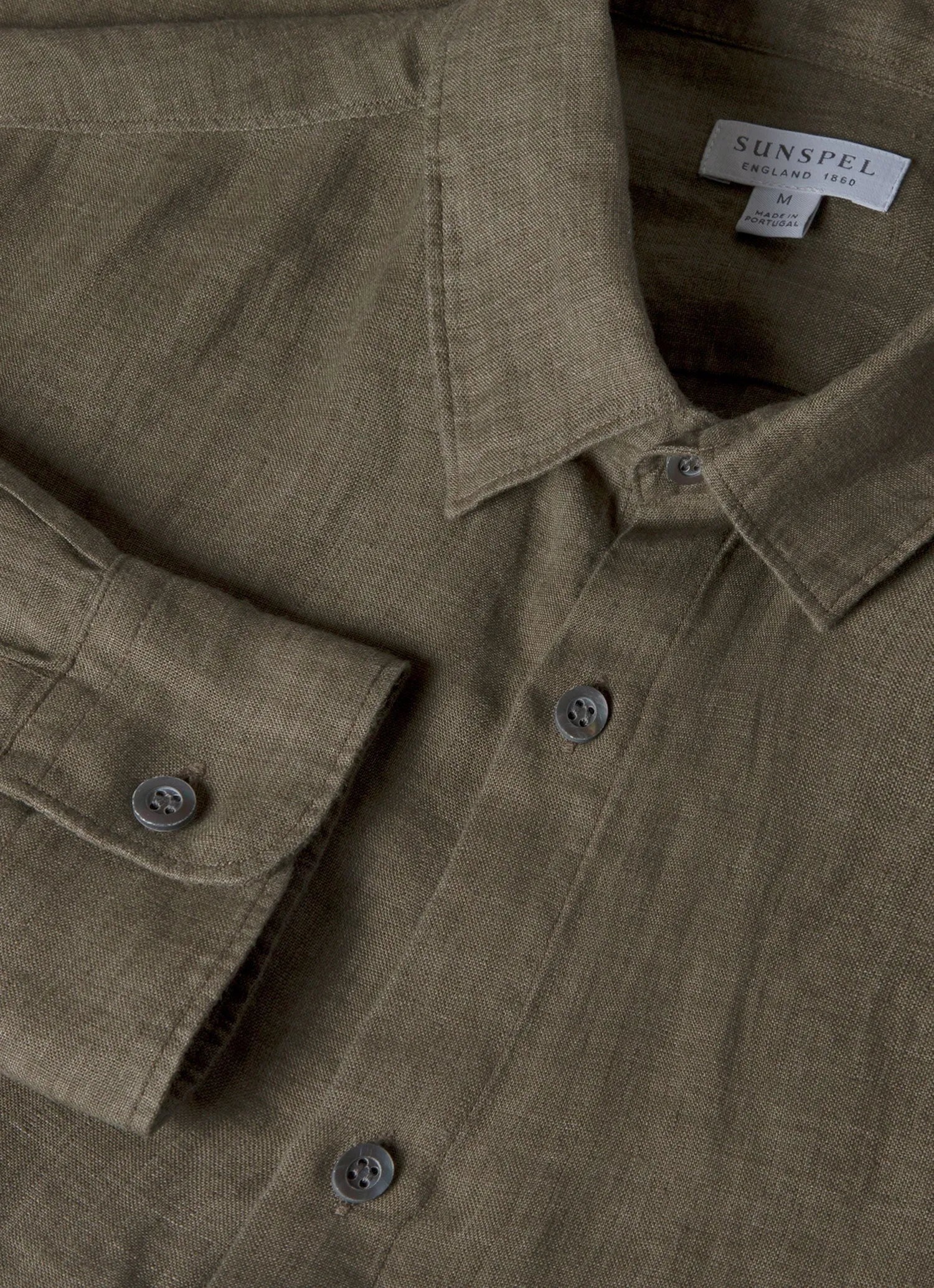Men's Linen Shirt in Dusk Green Relaxed Armhole Cut Comfy All-Day