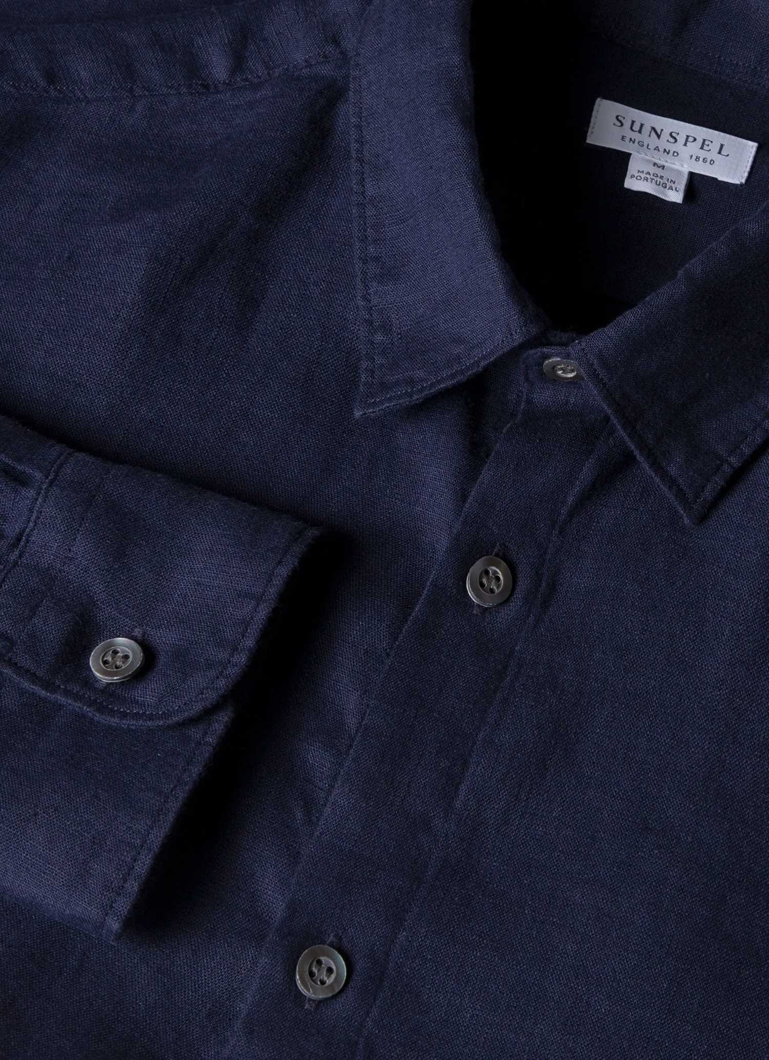 Men's Linen Shirt in Navy Easy Care Material Street Smart