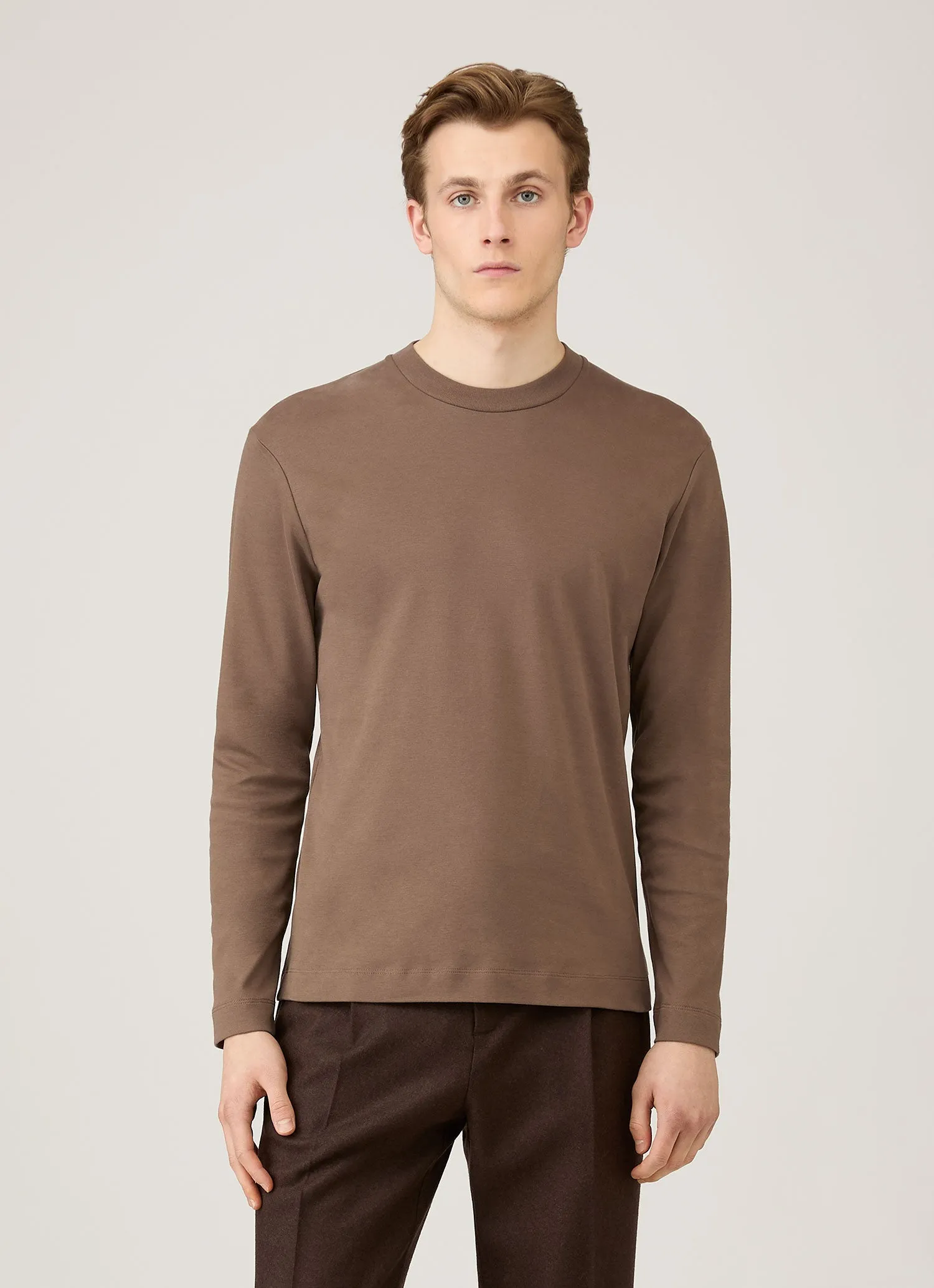 Men's Long Sleeve Heavyweight T-shirt in Bark Foam Print Detail