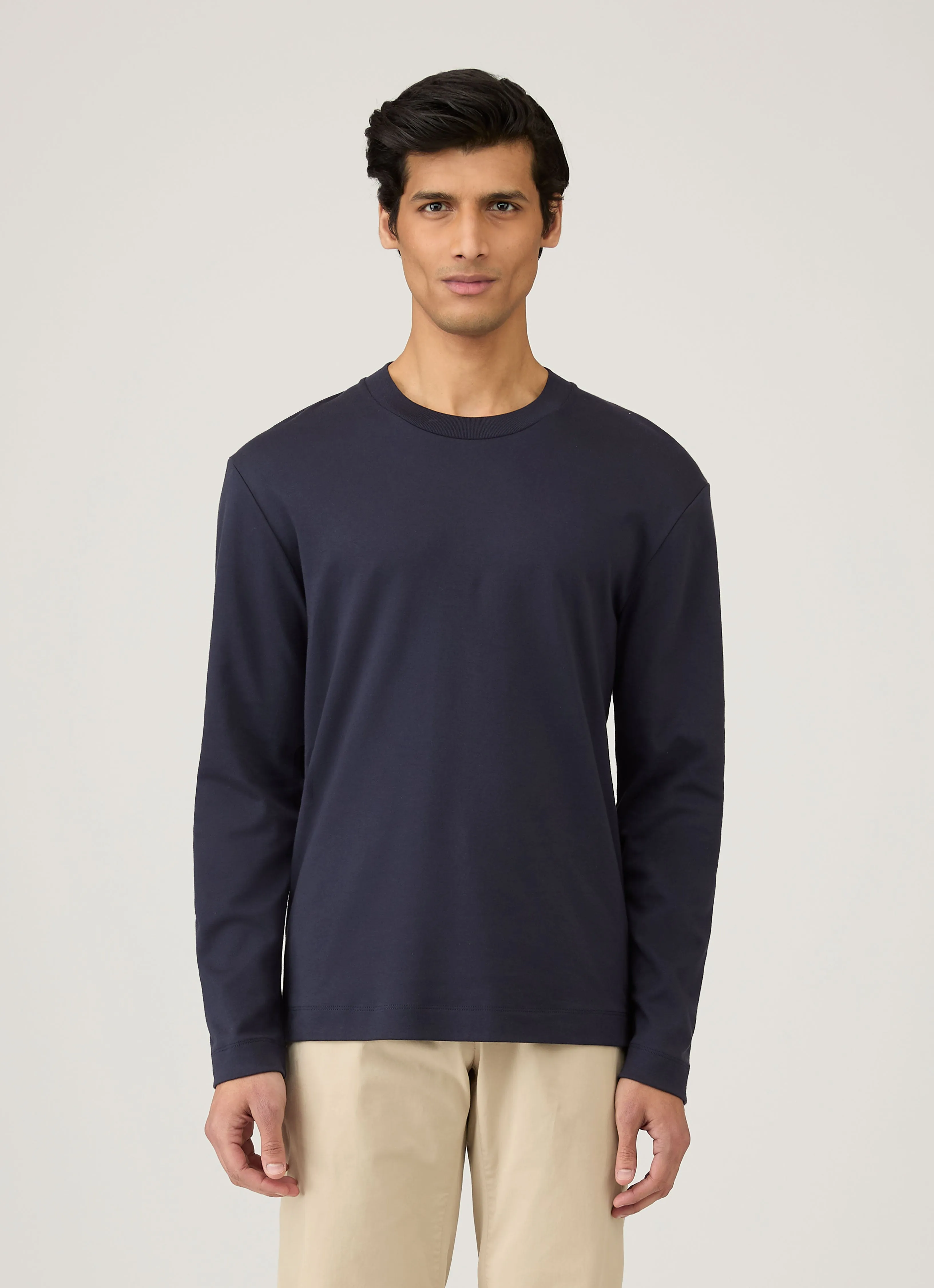 Bold Design Men's Long Sleeve Heavyweight T-shirt in Navy