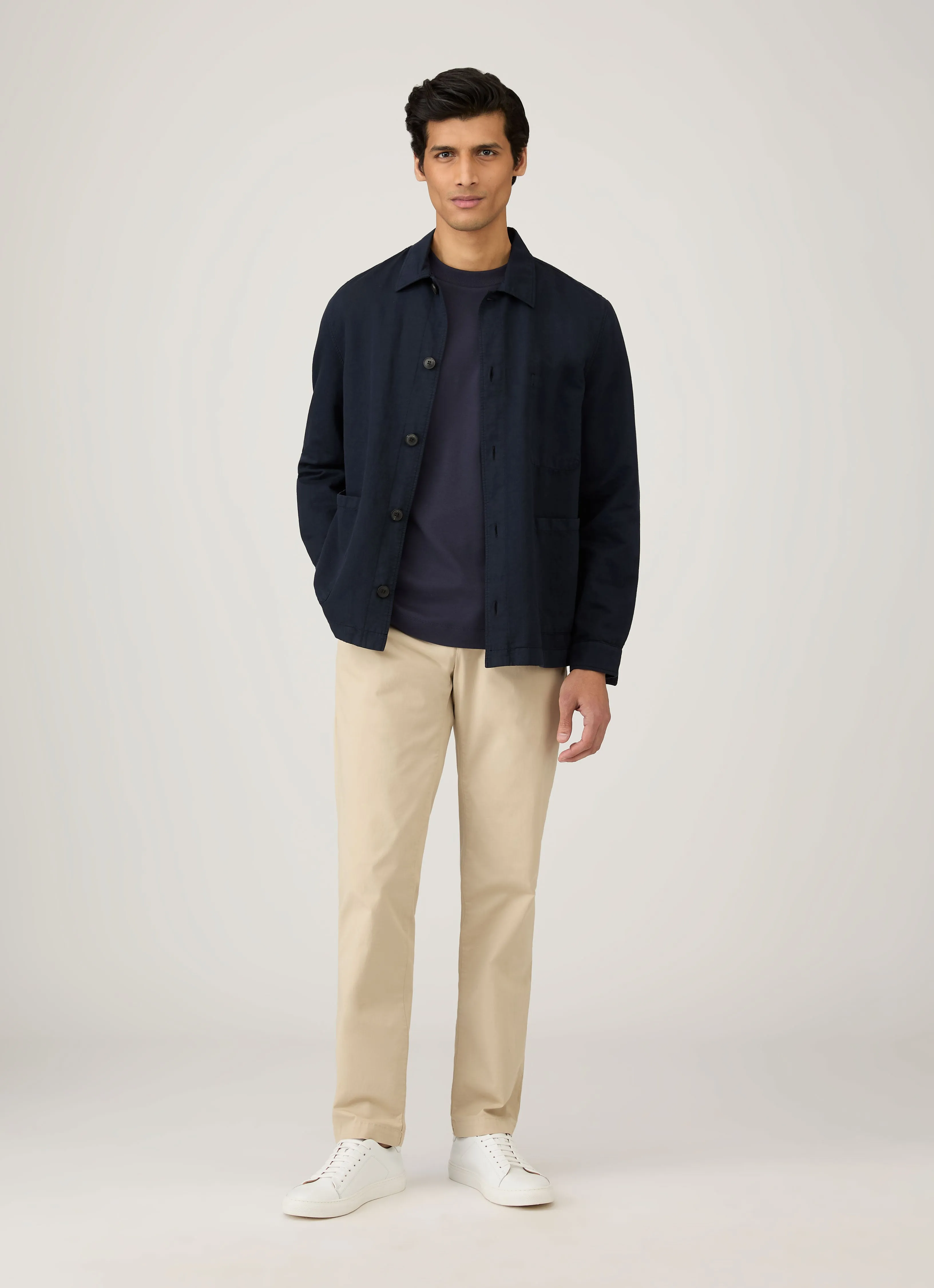 Basic Wardrobe Piece Men's Long Sleeve Heavyweight T-shirt in Navy