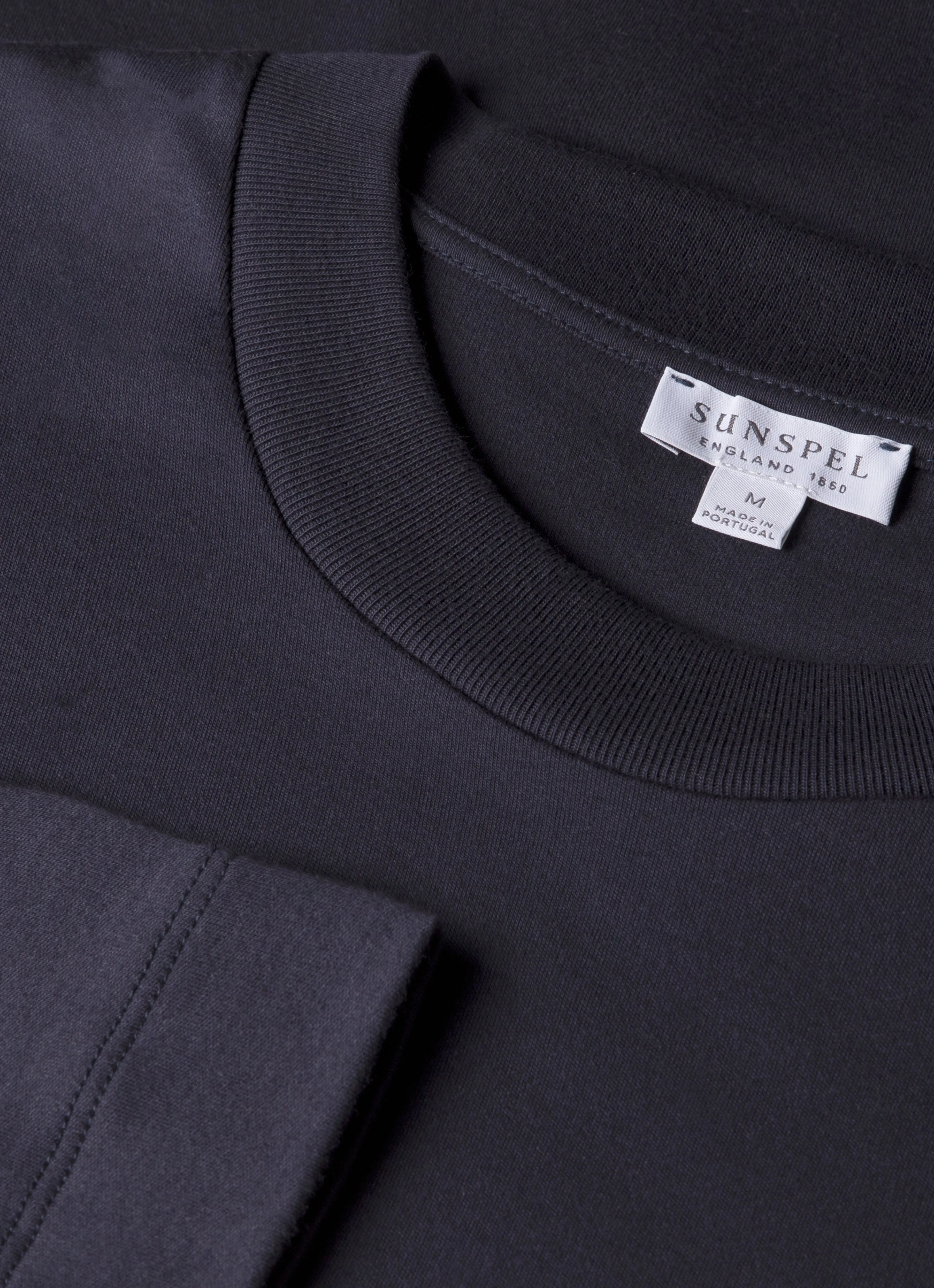 Men's Long Sleeve Heavyweight T-shirt in Navy ReinforcedShoulderPanels