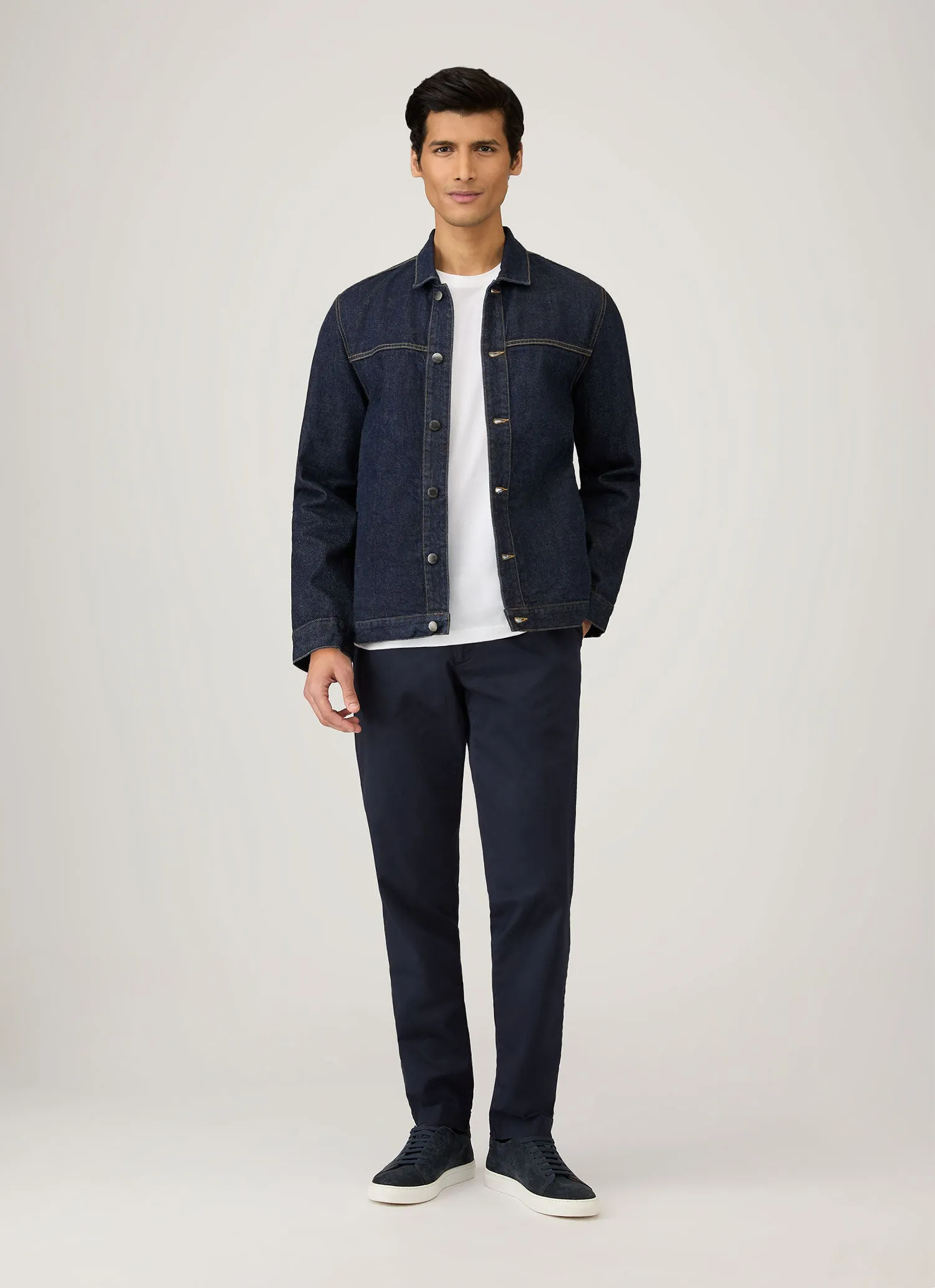 Men's Long Sleeve Riviera T-shirt in White Chill Design