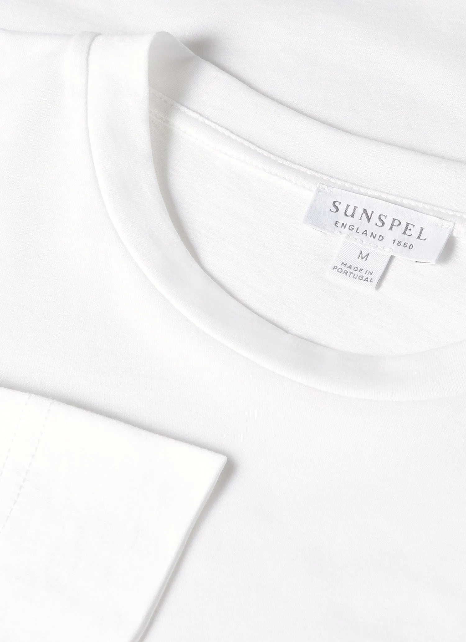 print design Men's Long Sleeve Riviera T-shirt in White