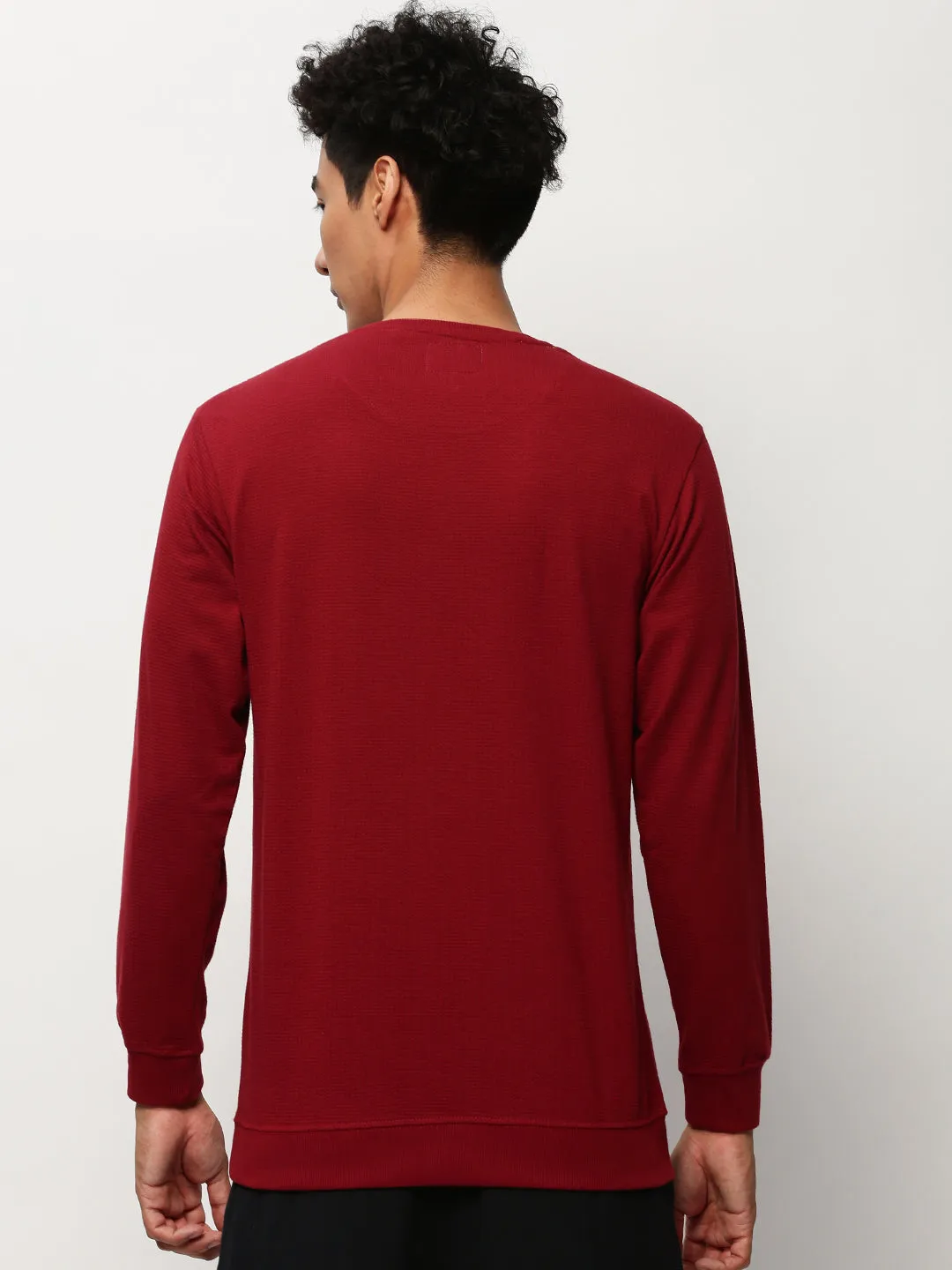 Men's Maroon Self Design cotton Pullover Water resistant coating right for formal events