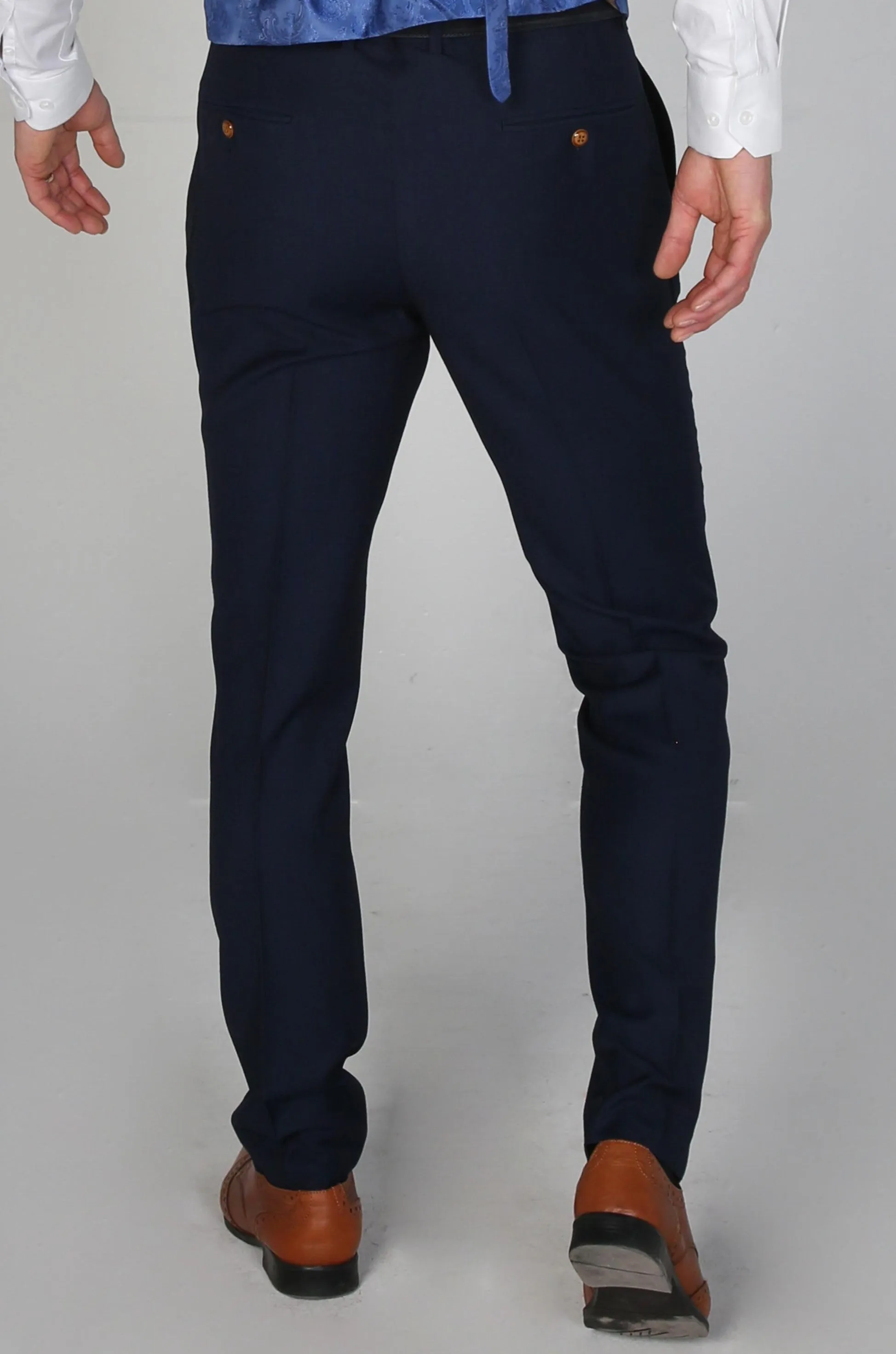 Layering Piece Men's Mayfair Navy Trousers