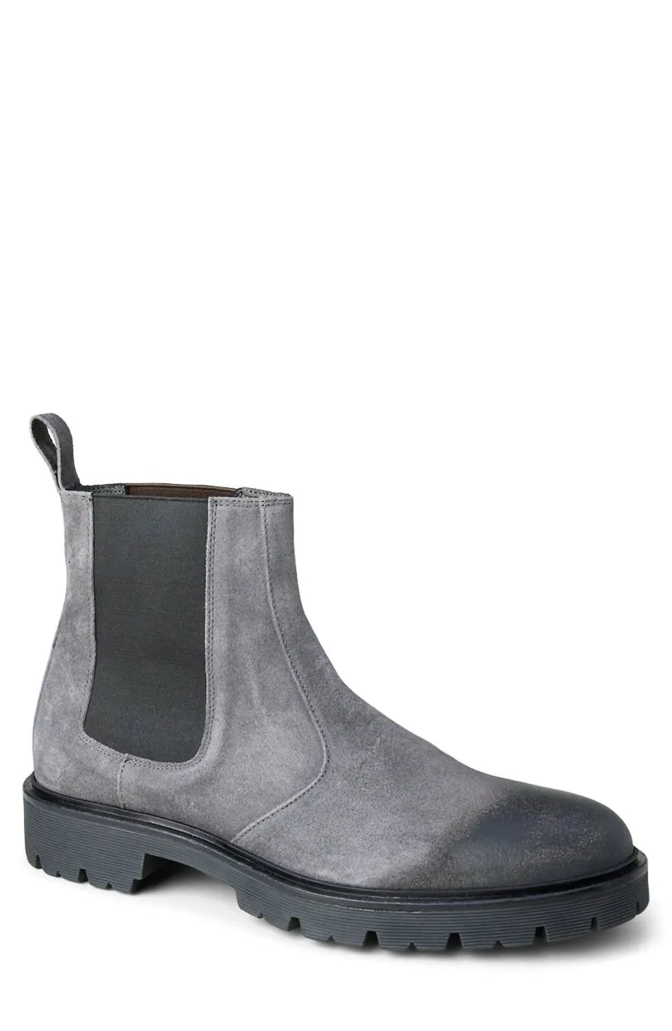 Men's Modern City Chelsea Suede Leather Boots In Gray Charcoal french chic