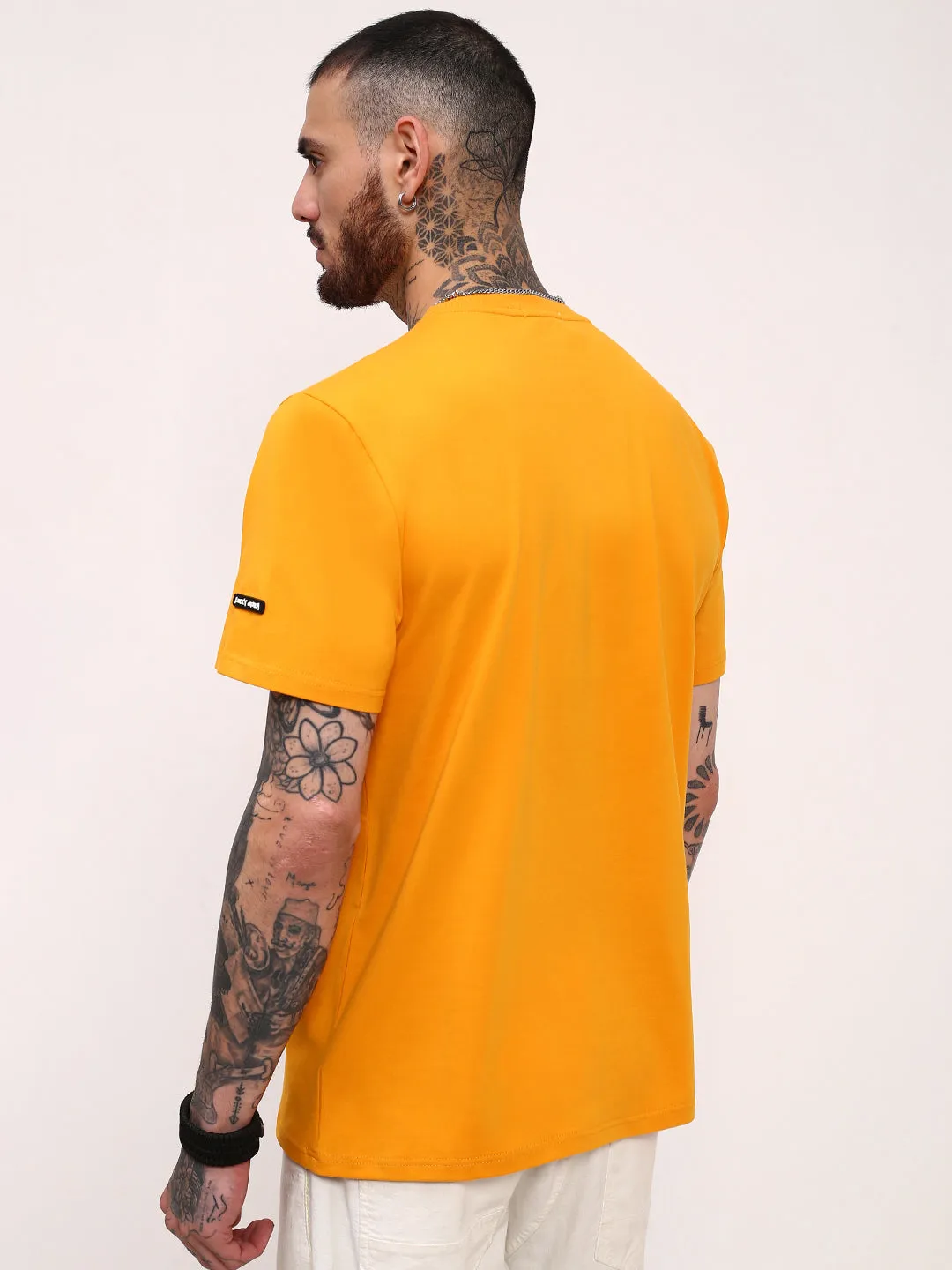 product twill durability Adult Size Men's Mustard Graphic Printed T-Shirt