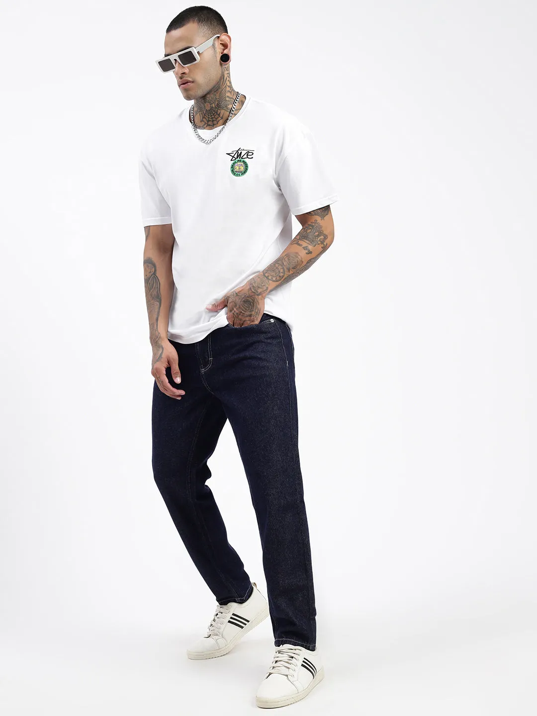 Office Wear Weekend Warrior Trend Setter Ready For All Men's Navy Blue Cotton Comfort Slim Fit Jeans