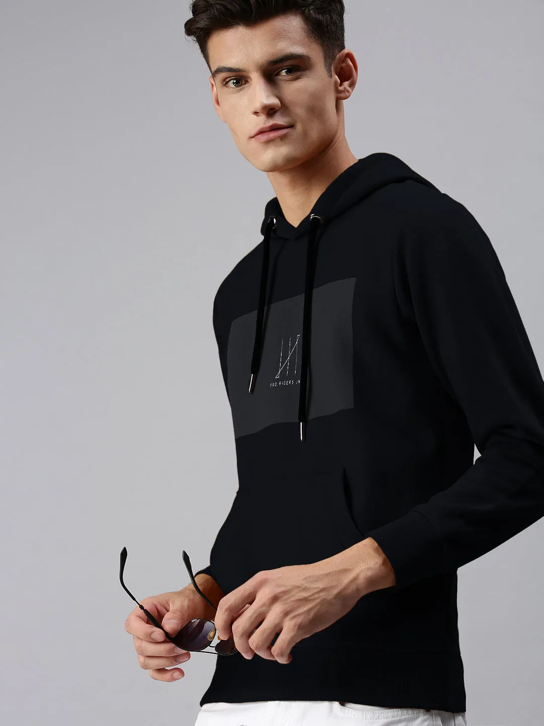 suitable for workouts right for travel Men's Navy Blue Hoodie with Kangaroo Pocket