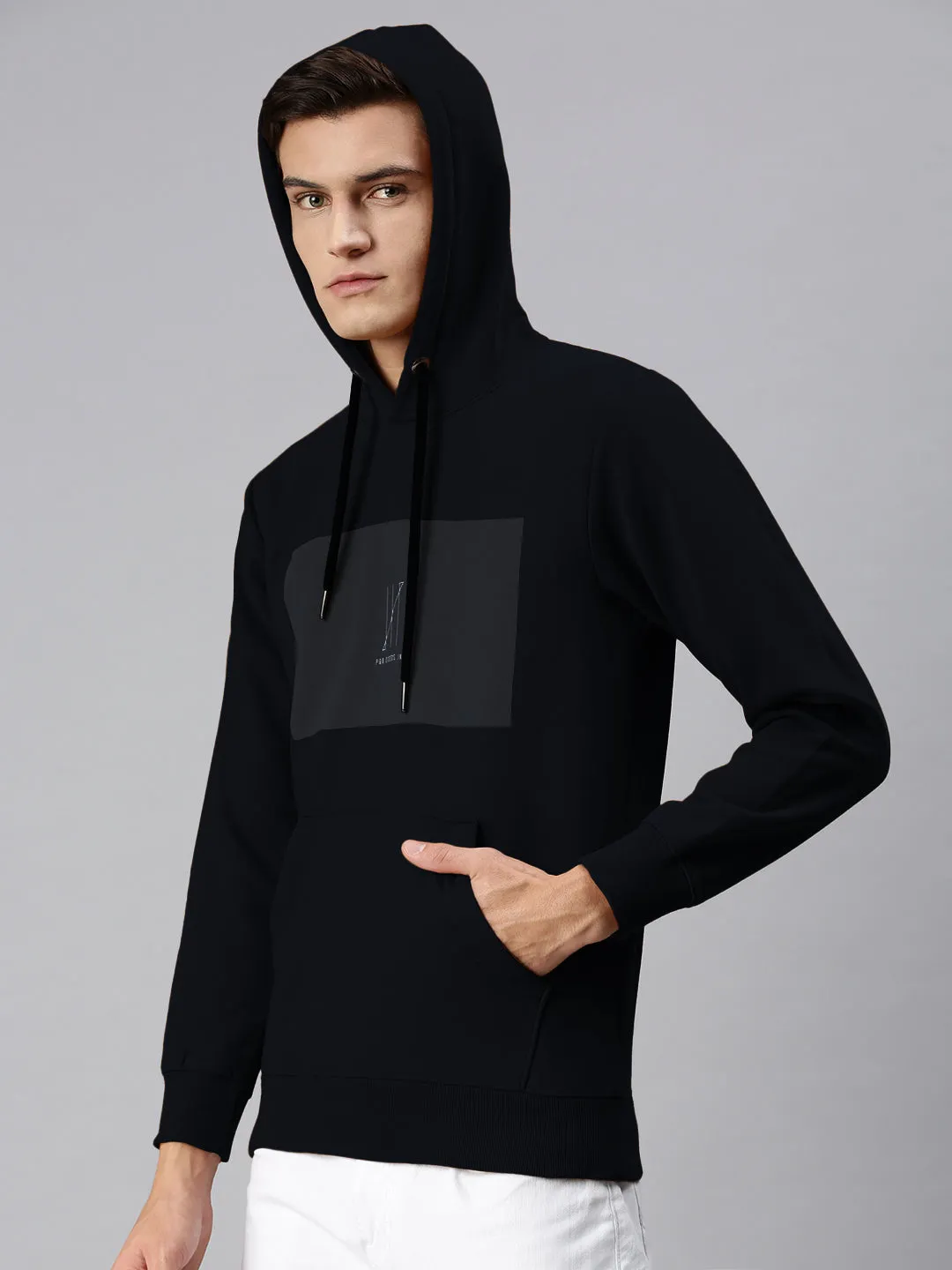 product business casual suitability quick-drying Men's Navy Blue Hoodie with Kangaroo Pocket