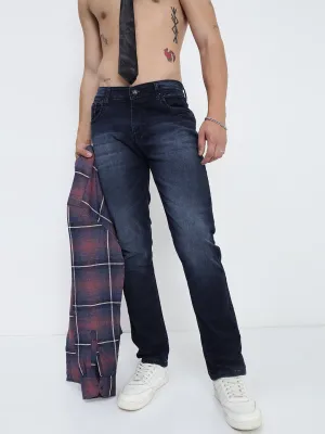 Men's Navy Blue Slim Fit Jeans Weekend Style Modern Minimalist Comfort