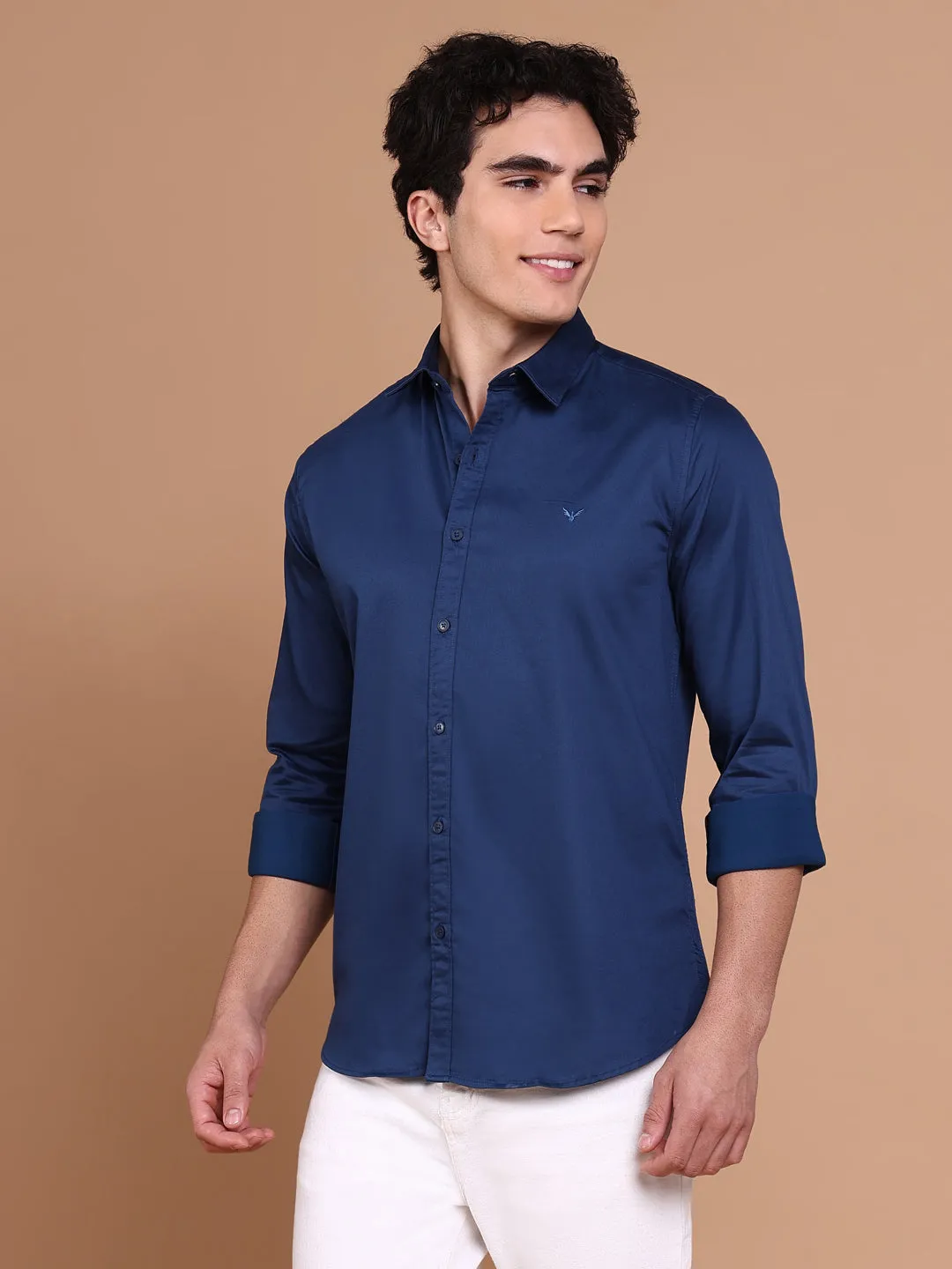 Men's Navy Blue Solid Shirt Cool Edge QuickReleaseClosure