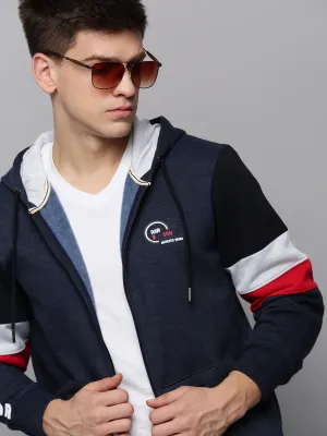 Men's Navy Solid Sweatshirt fit test Chill Layers