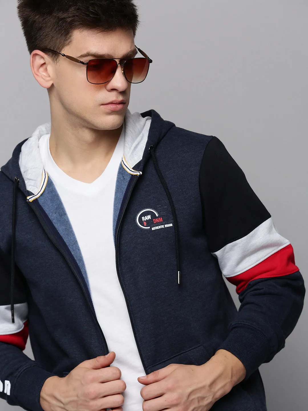 Men's Navy Solid Sweatshirt fit test Chill Layers