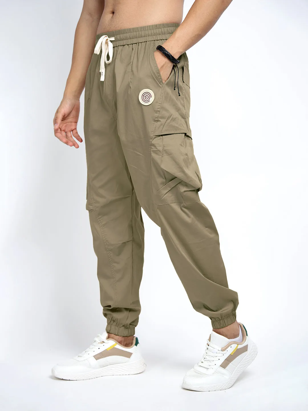 Men's Olive Relaxed Fit Joggers Smart Wear