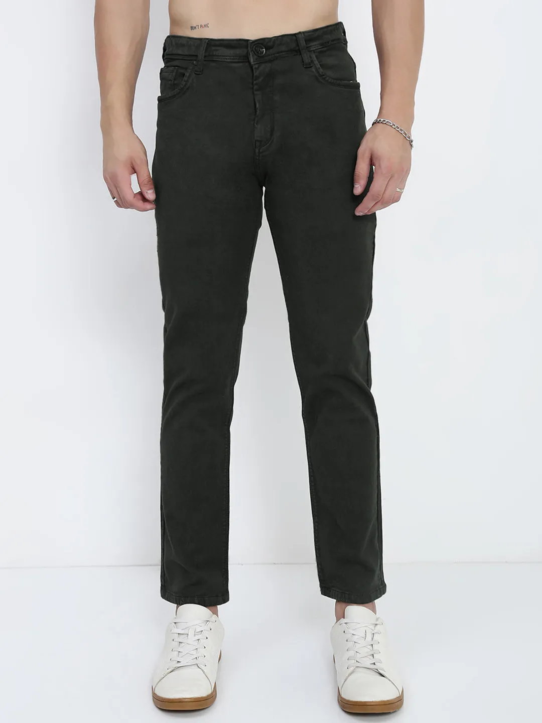 Closet Staple Universal Fit Sizing Men's Olive Slim Fit Jeans