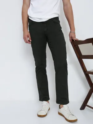 Unisex Wear Artist Vibe Neat And Easy Men's Olive Slim Fit Jeans