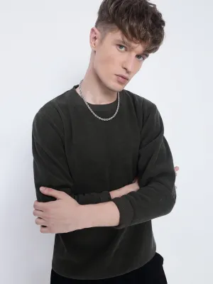 Men's Olive Sweatshirt product trendy catchiness Handmade