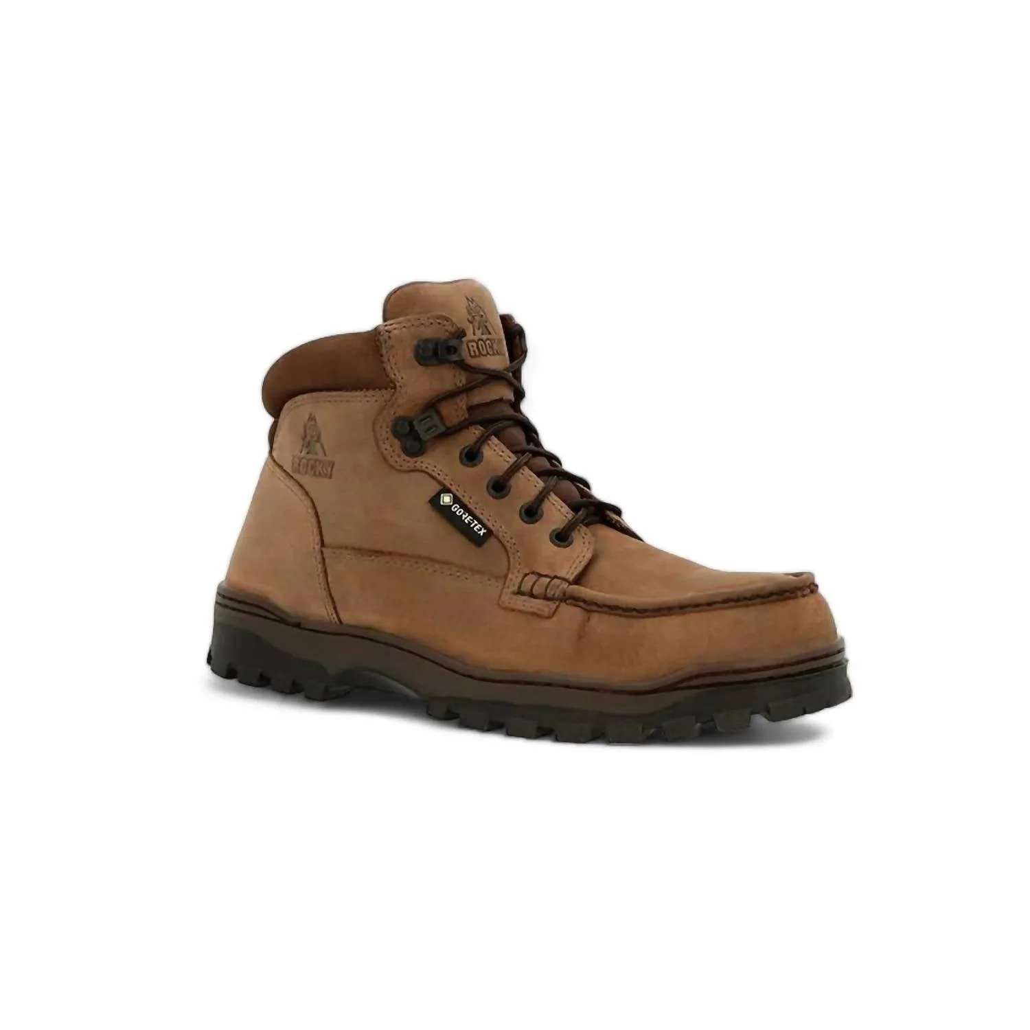 Easy Transitions Elastic laces Men's Outback Gore-Tex Waterproof Steel Toe Work Boot - Wide Width In Brown