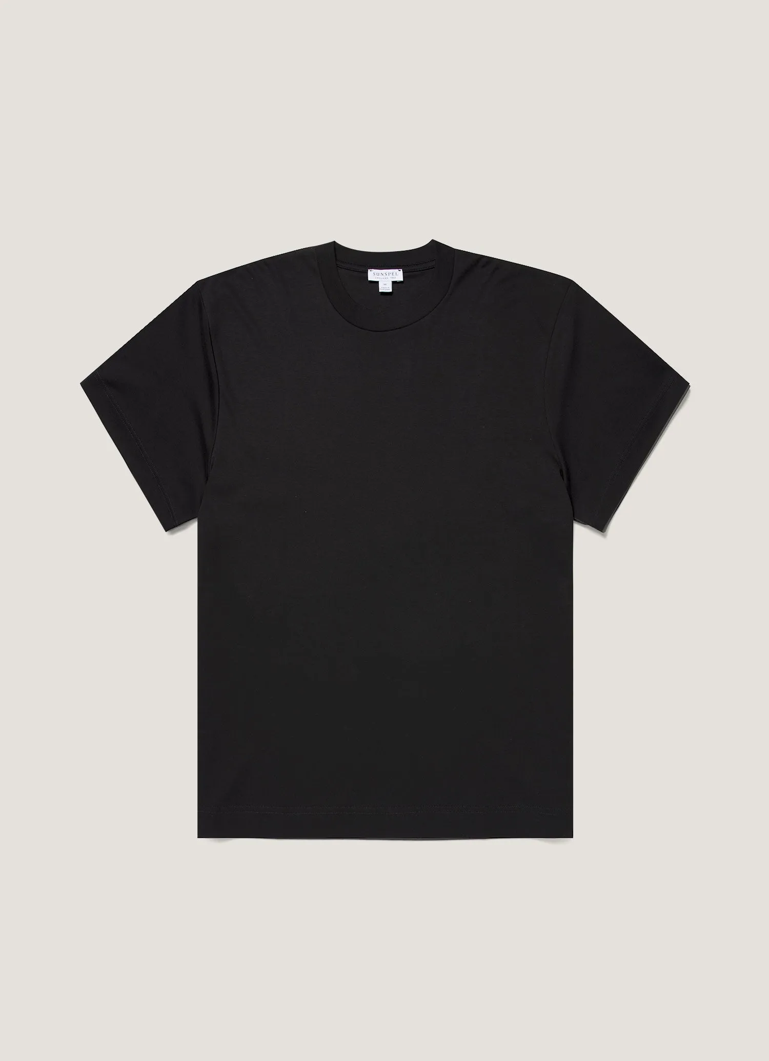 Men's Oversized Heavyweight T-shirt in Black polo neck Casual All-Day