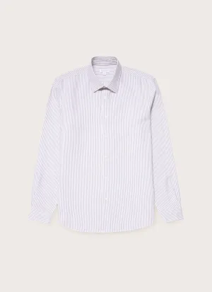 Sporty Top Relaxed Fit Men's Oxford Shirt in White/Navy