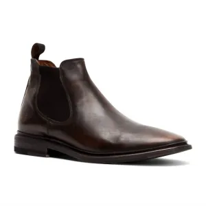 Subtle Match Elite Mode Men's Paul Chelsea Boot In Black Brush-Off Full Grain
