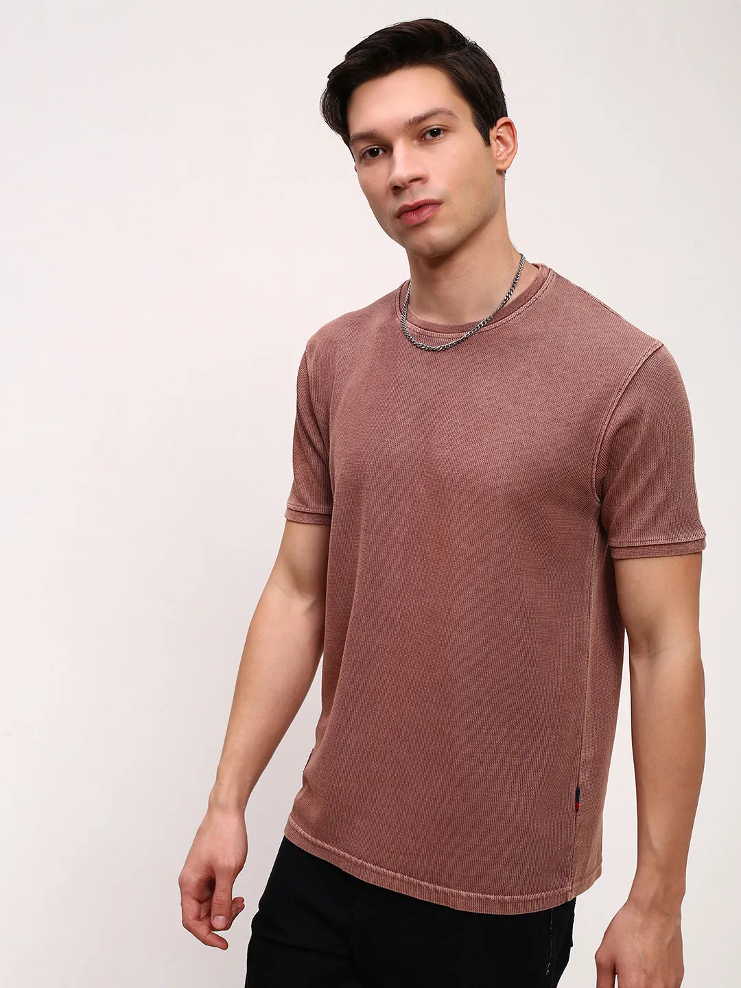 Cozy Hoodie product fluffy softness Men's Peach Solid T-Shirt
