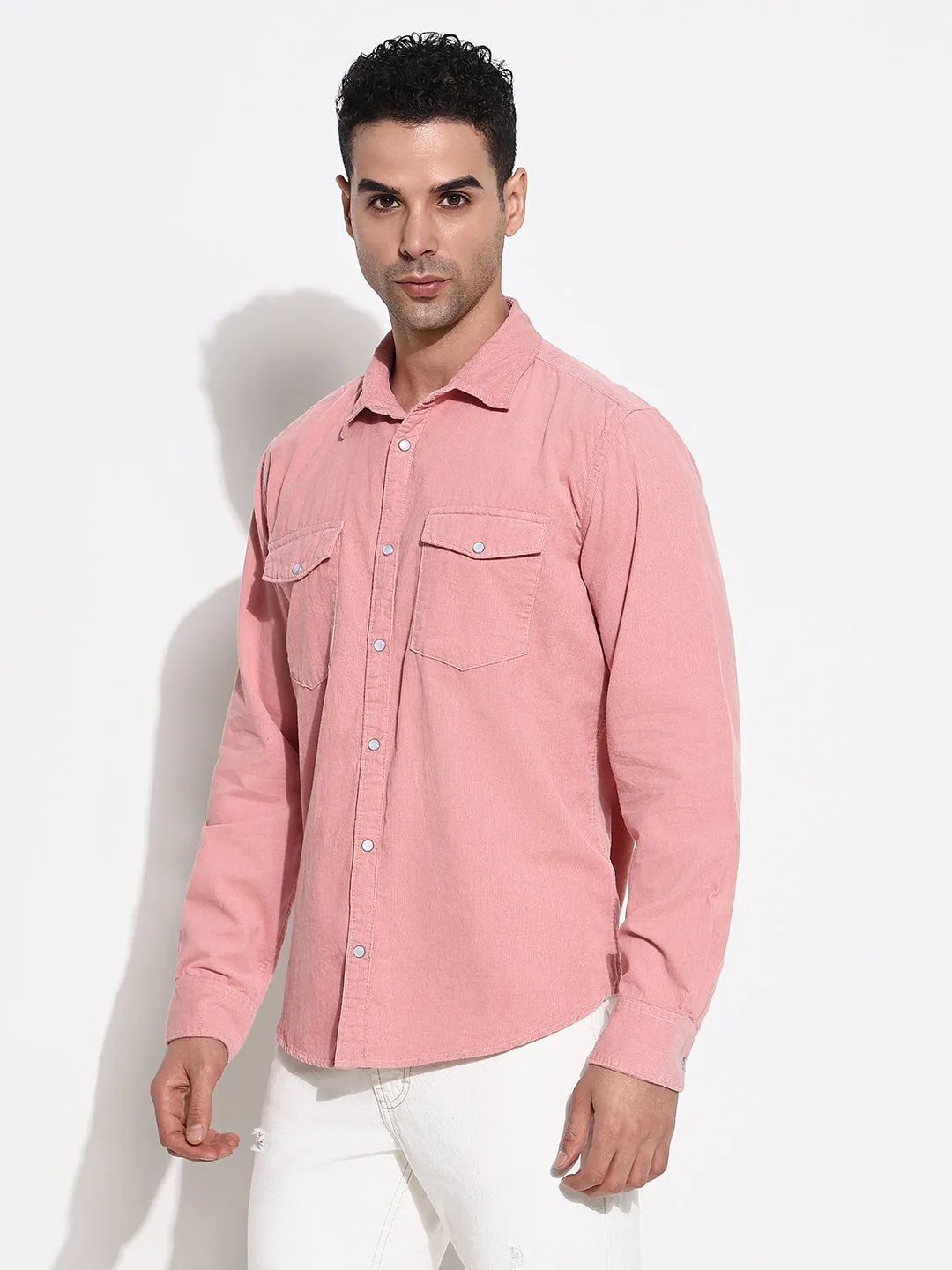 TearResistant Country Core Men's Pink Comfort Slim Fit Opaque Casual Shirt