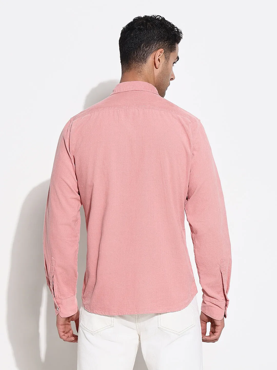 Men's Pink Comfort Slim Fit Opaque Casual Shirt Lounge Gear Comfortable Tunic