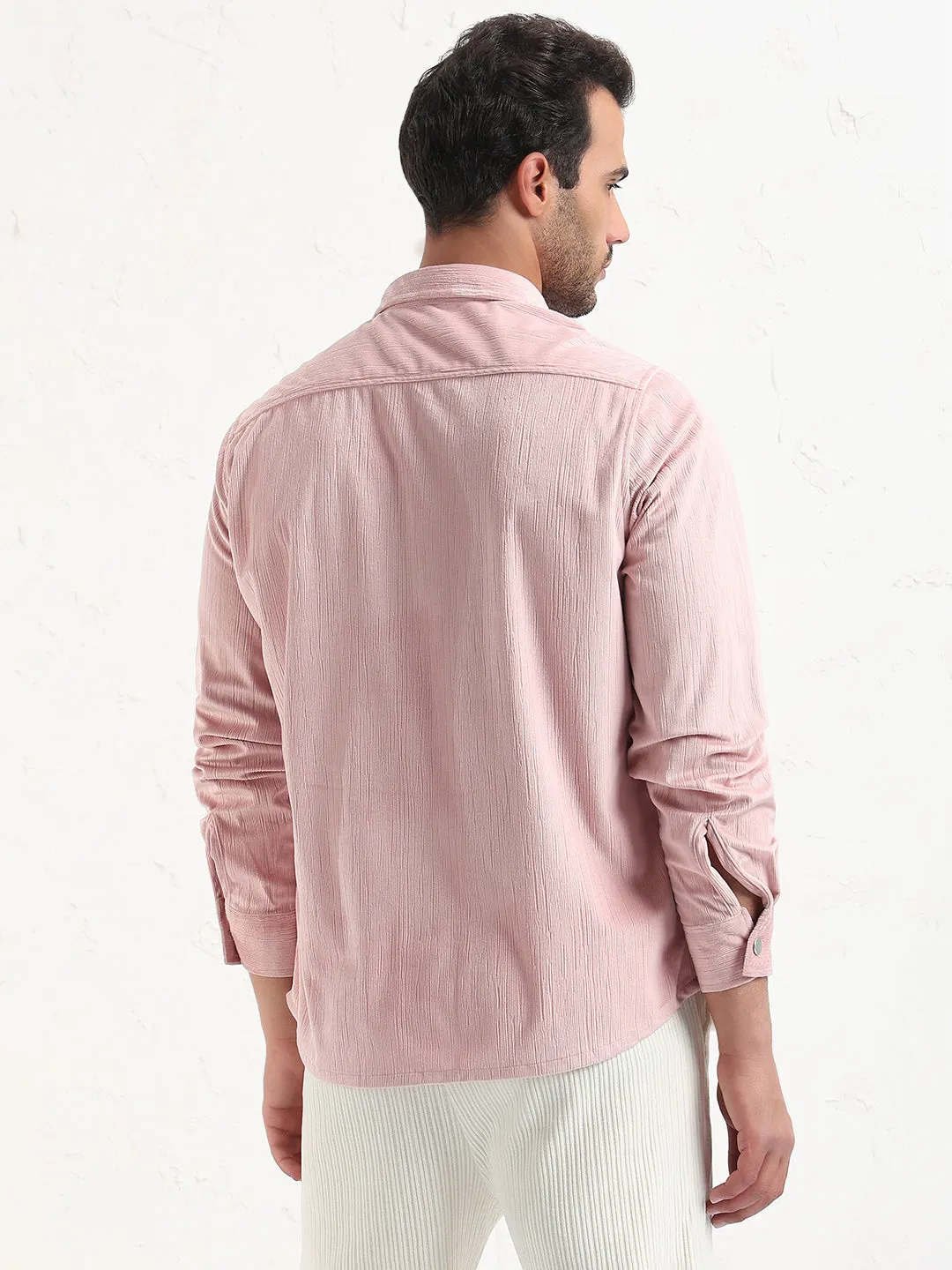 FlexibleJointConstruction Active Apparel Men's Pink Solid Slim Fit Shirt