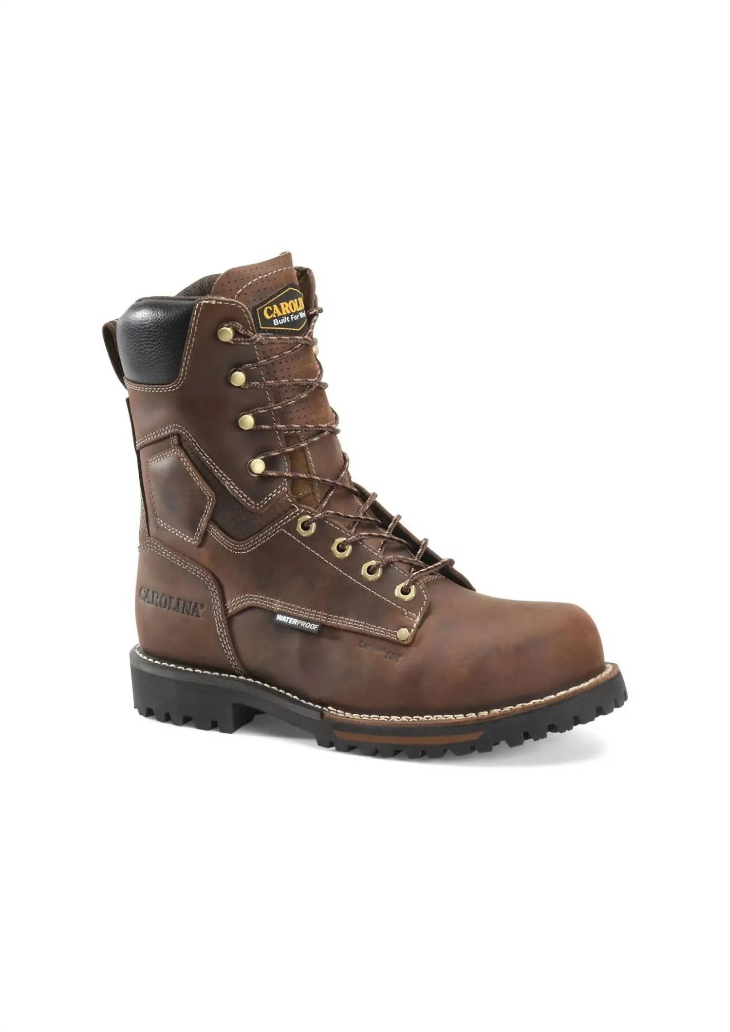 Fast Paced Anti Slip Sole Men's Pitstop 8" Composite Toe Work Boots In Brown