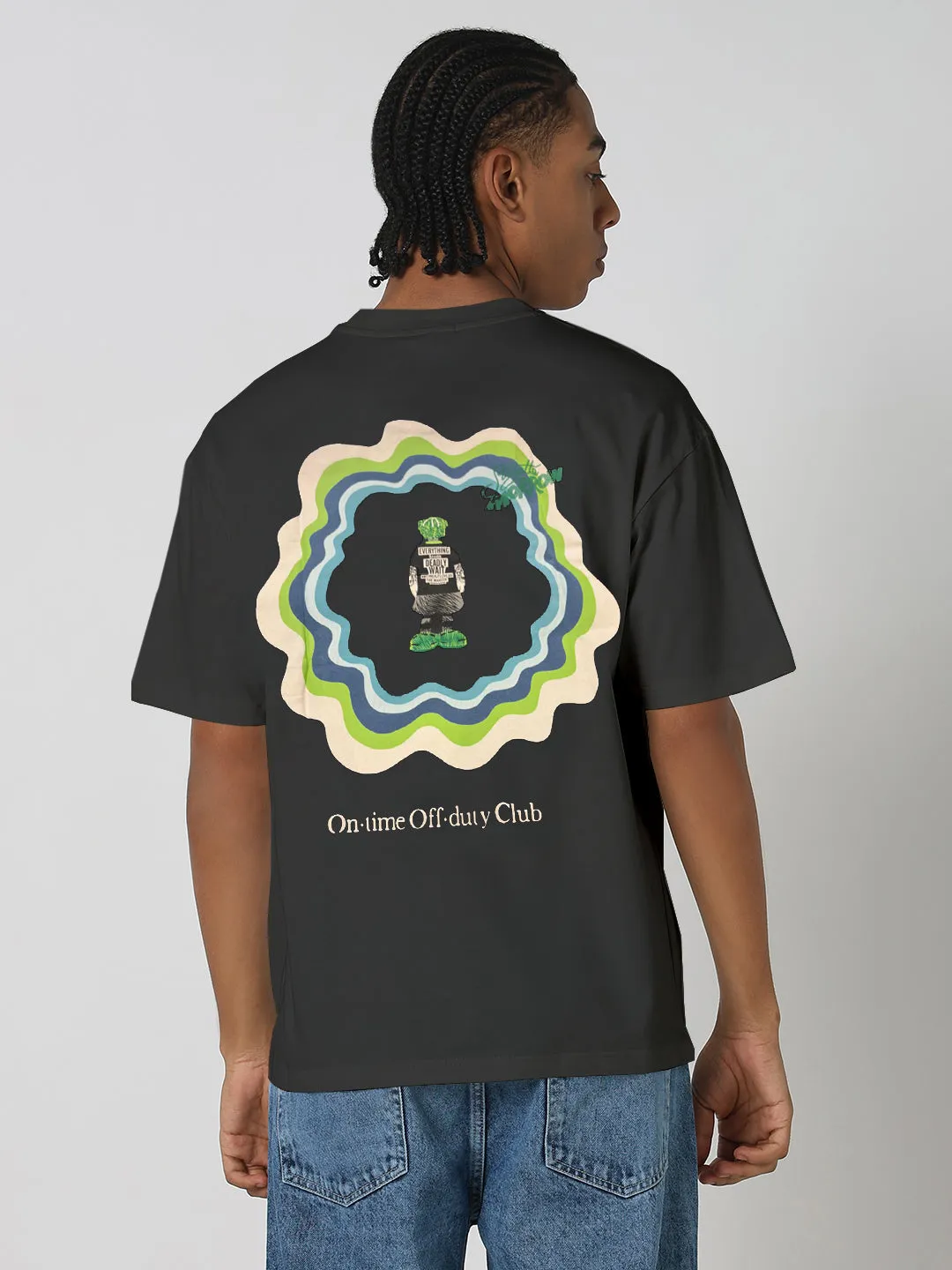 Men's Printed Grey Relaxed Fit T-Shirt TagFreeDesign Smooth Yarn