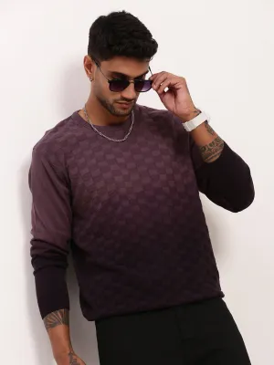 Recycled Polyester Men's Purple Ombre Sweater