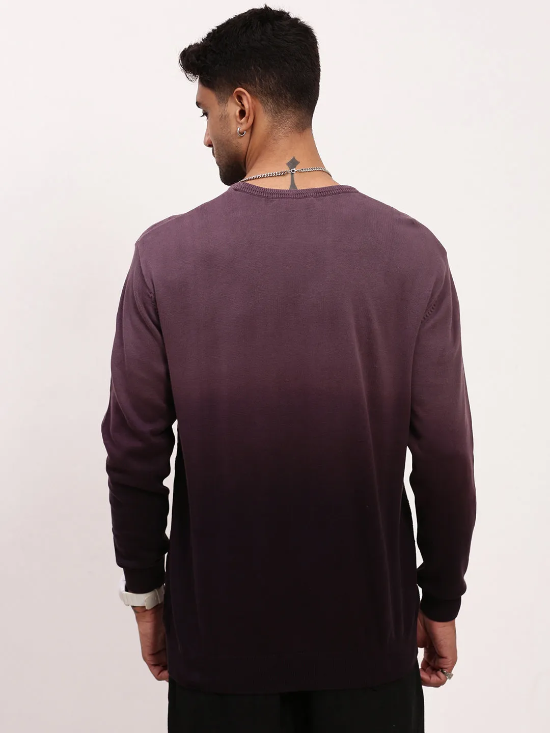 Men's Purple Ombre Sweater Fall Comfort Sustainable Material