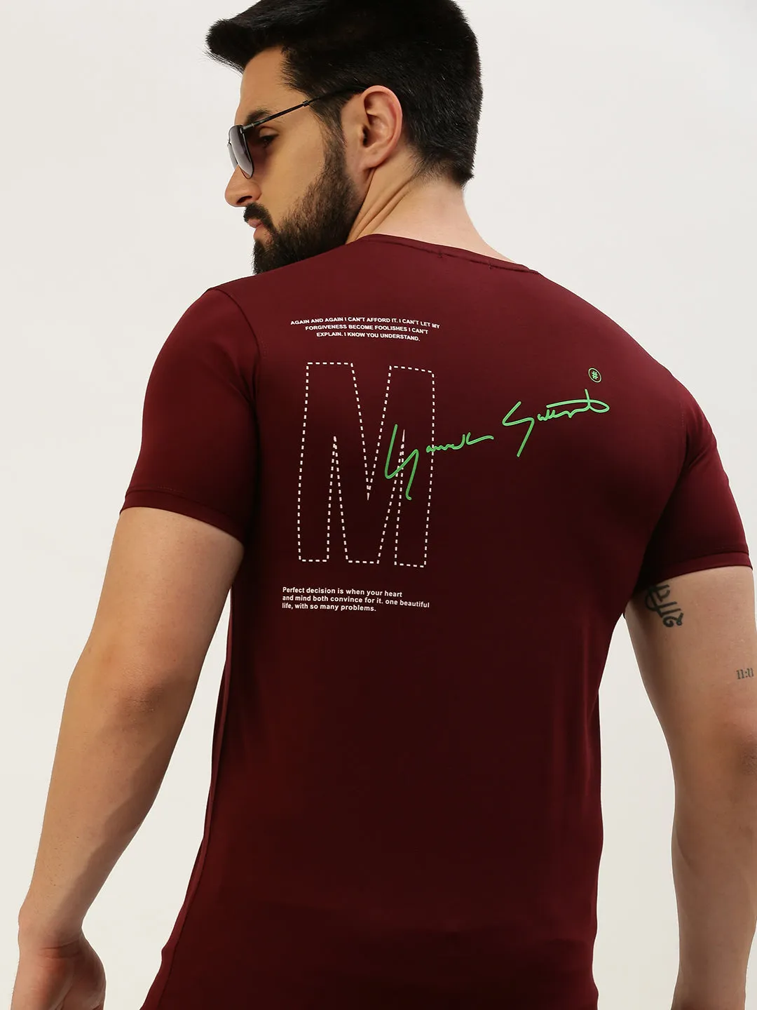 Stylish Wear Modern Relaxed Men's Red Typography Printed Slim Fit T-shirt