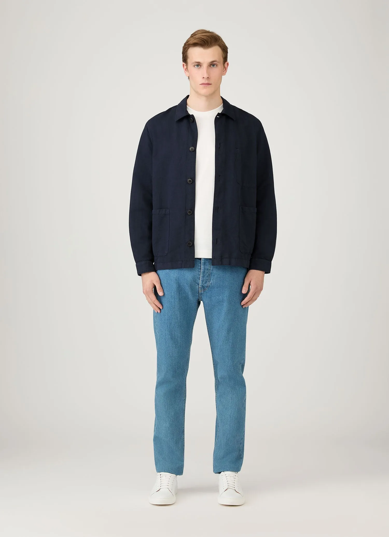 HighRiseWaist Men's Regular Fit Jeans in Mid Wash Denim