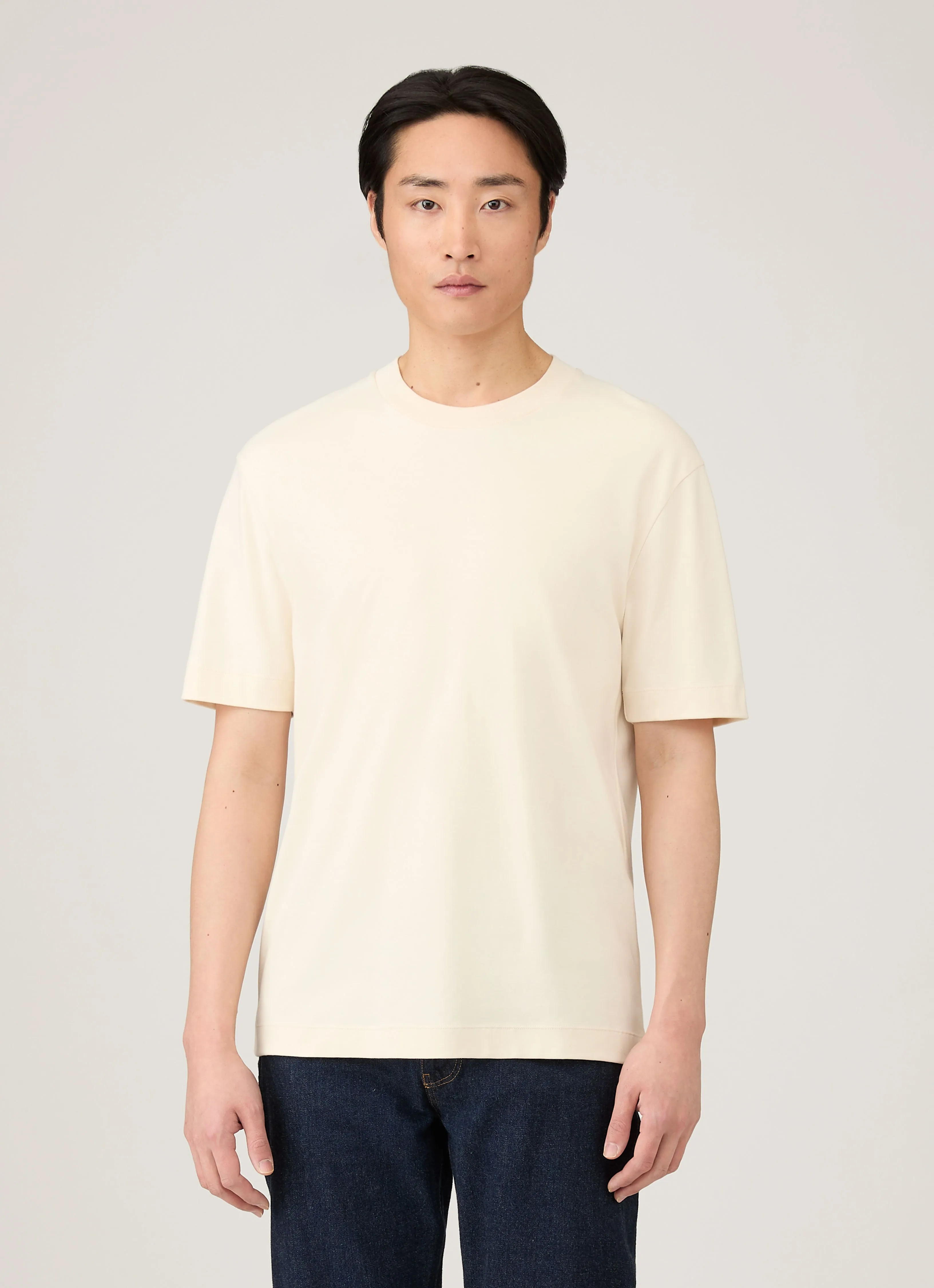 Men's Relaxed Fit Heavyweight T-shirt in Undyed Sporty and Cool