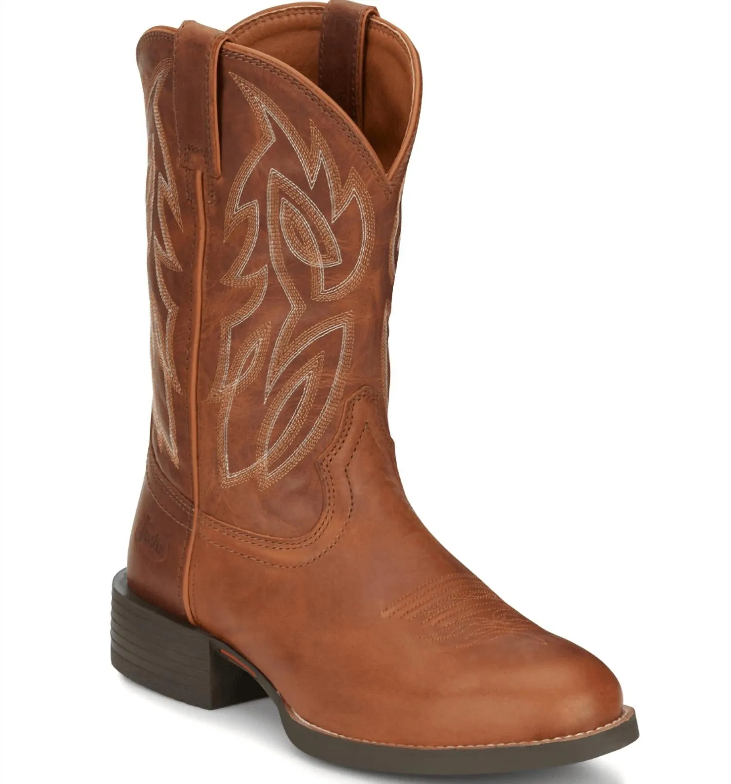 Men's Rendon Brown Western Boots - Ee Width In Cognac Busy Floor Lined Structure