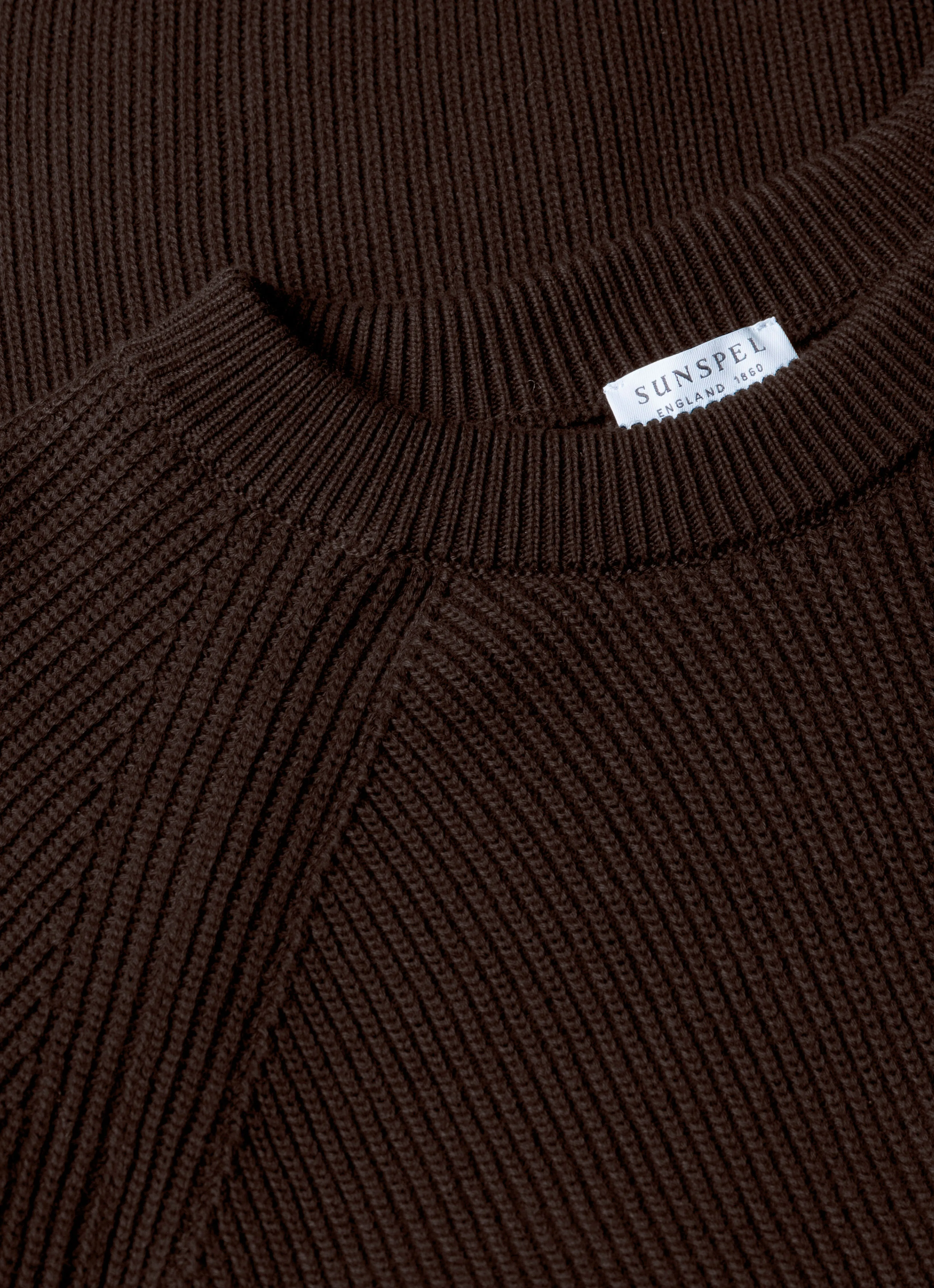 Modern Basic Elegant Look Men's Ribbed Jumper in Truffle