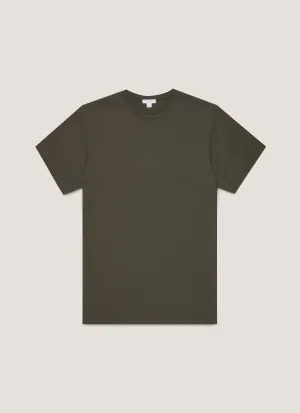 Men's Riviera Midweight T-shirt in Dark Green Soft and Stylish Weekend Style Trend