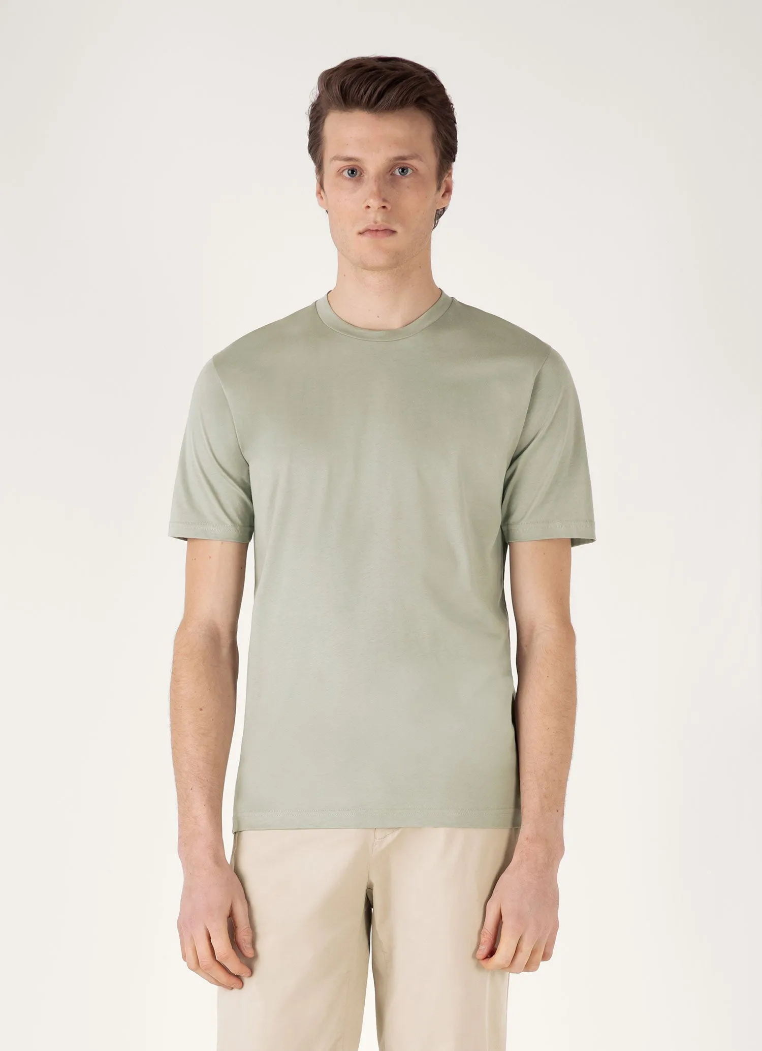 Men's Riviera Midweight T-shirt in Pastel Green Elderly clothing Flexible stretch