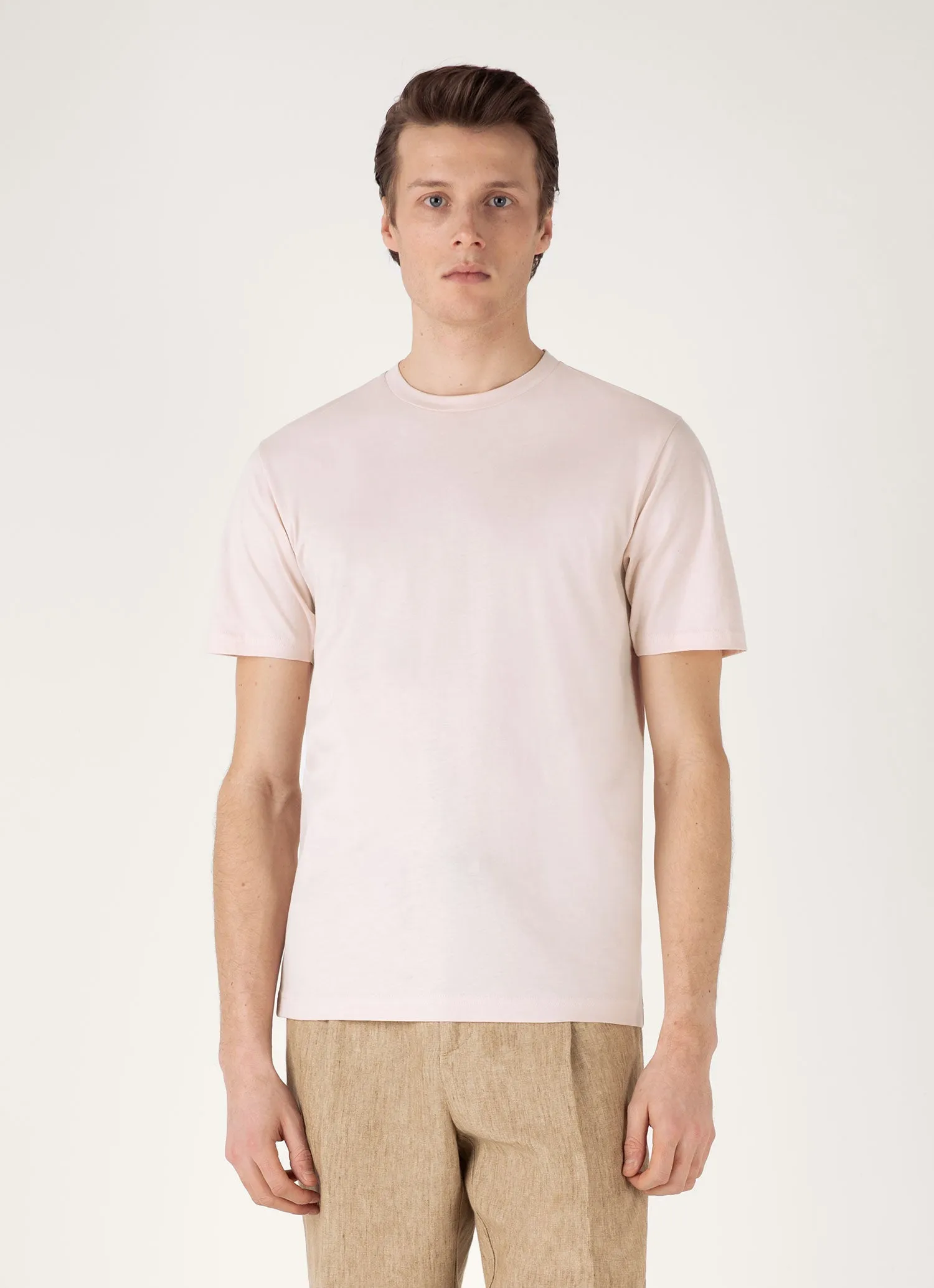 Comfortable Design Weekend Comfort Men's Riviera Midweight T-shirt in Pastel Pink